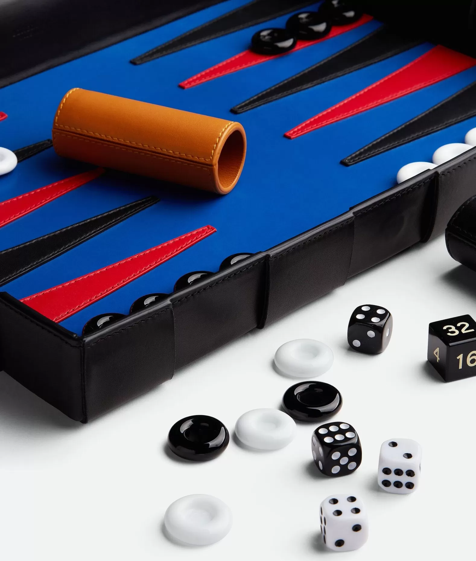 Mostra Tutto | Giochi^Bottega Veneta Backgammon In Pelle Black / Blue