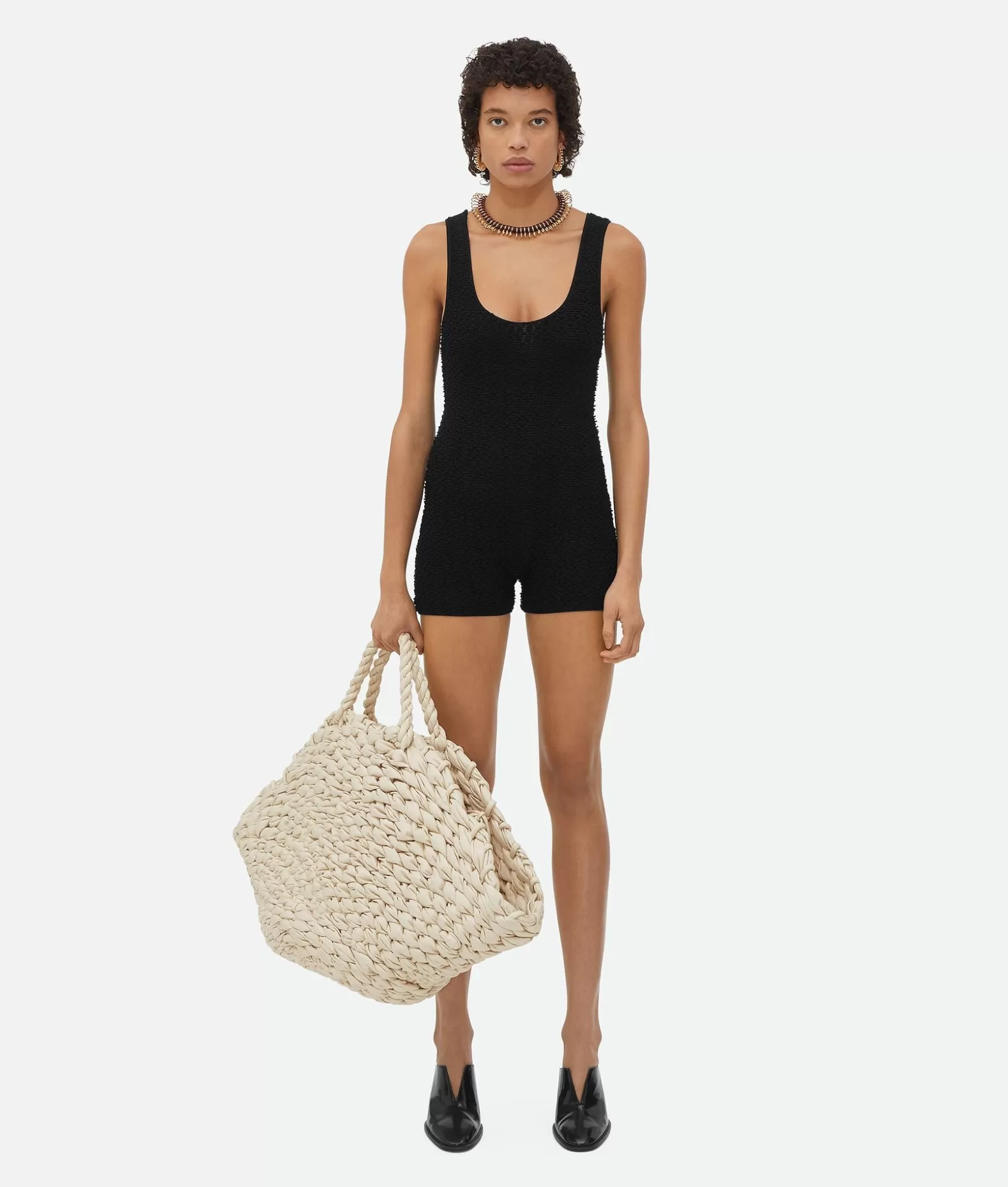 Abiti^Bottega Veneta Body In Nylon Testurizzato Black