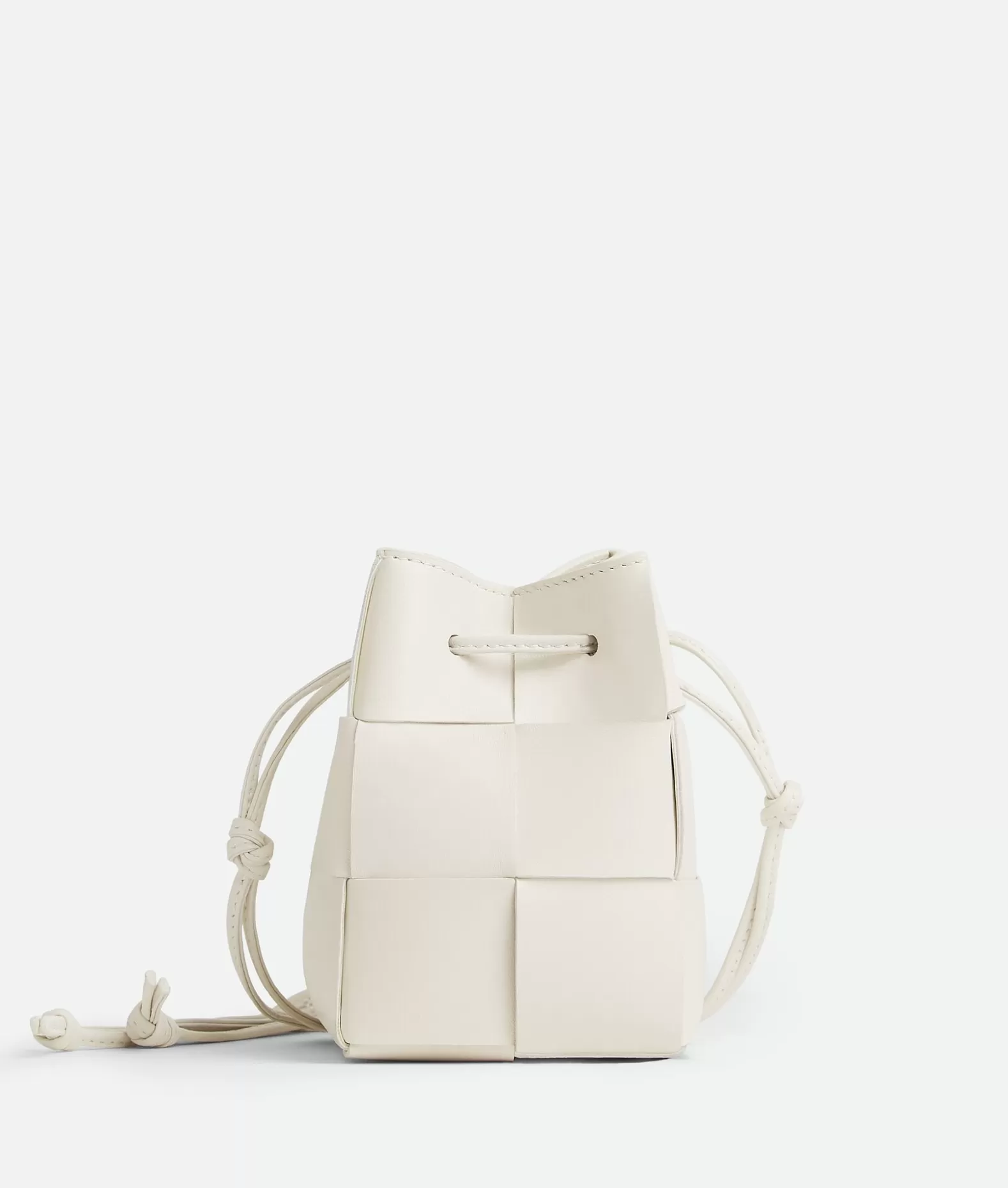 Mini^Bottega Veneta Borsa A Secchiello Cassette Mini White