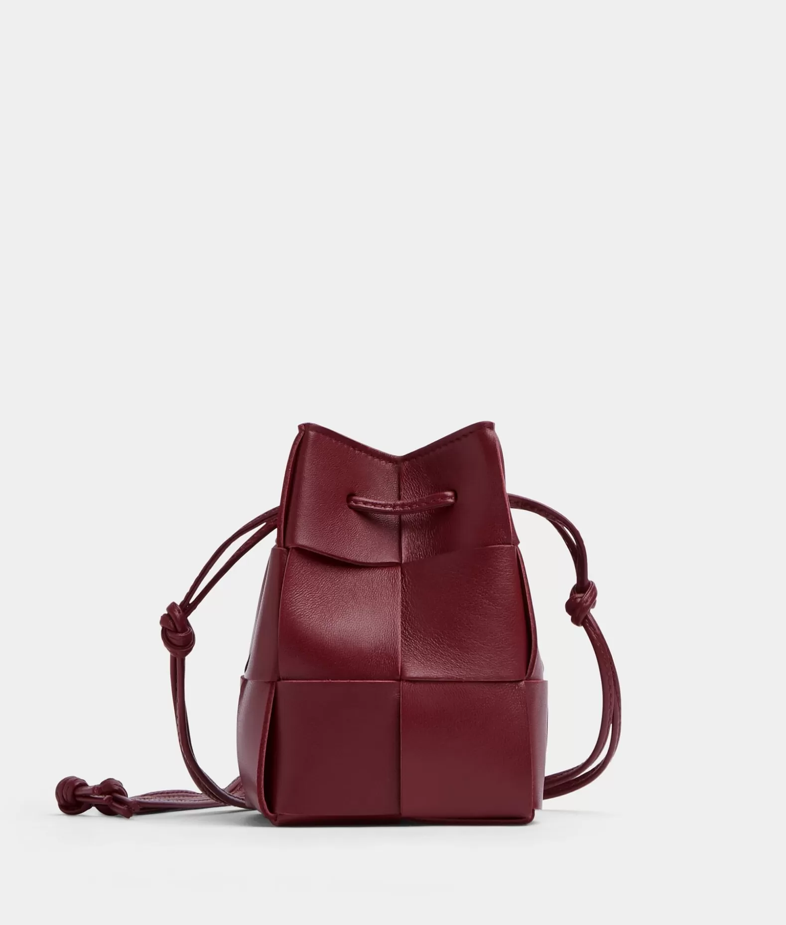 Mini^Bottega Veneta Borsa A Secchiello Cassette Mini Bordeaux