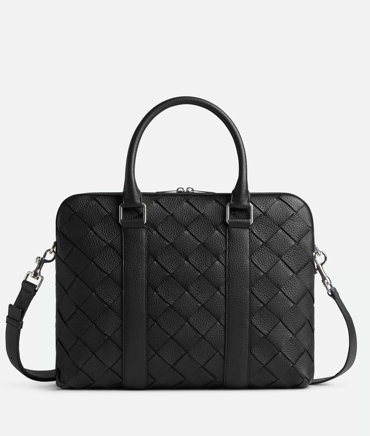 Business^Bottega Veneta Borsa Business Intrecciato Slim Black