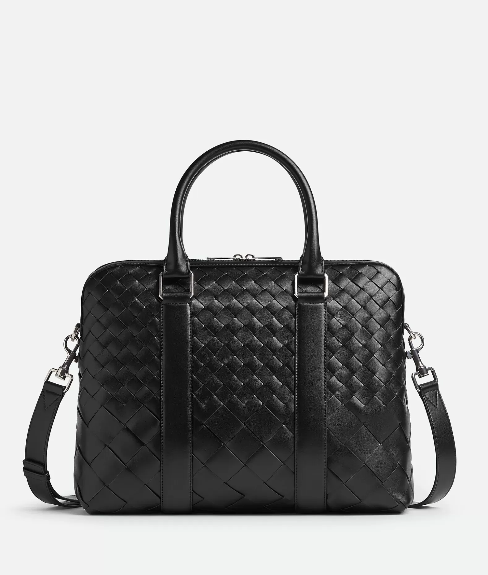 Business^Bottega Veneta Borsa Business Intrecciato Slim Black