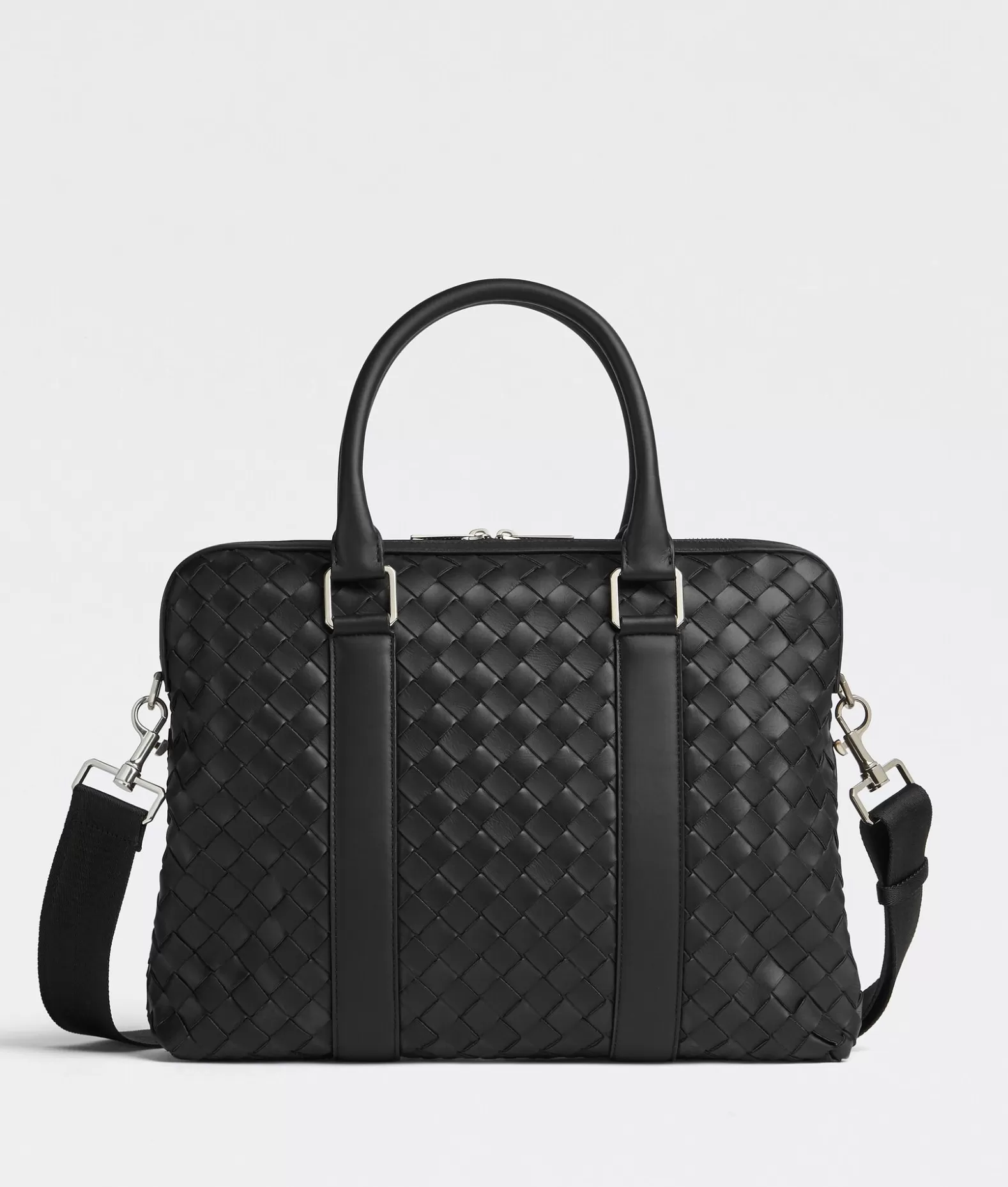 Business^Bottega Veneta Borsa Business Sottile Intrecciato Black