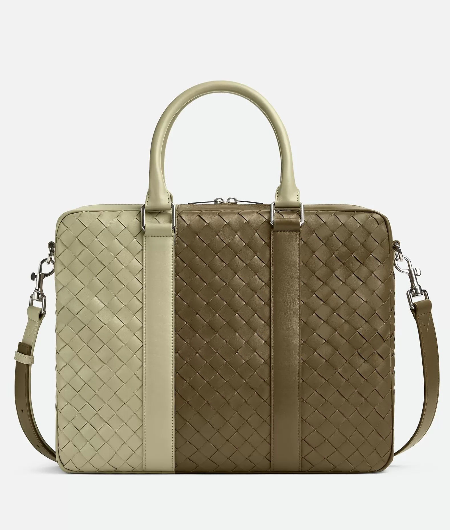 Business^Bottega Veneta Borsa Da Business Intrecciato Grande Mud / Travertine