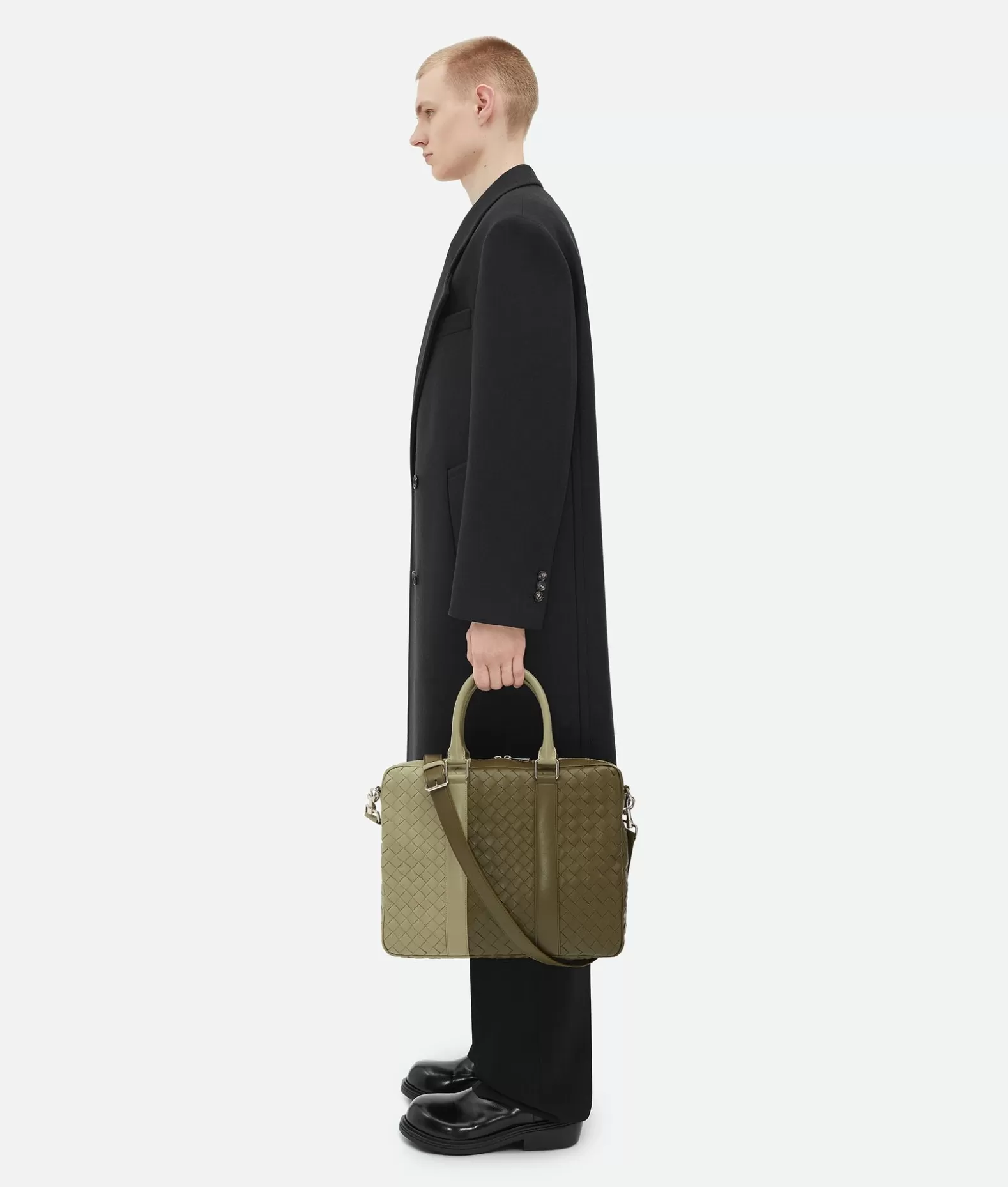 Business^Bottega Veneta Borsa Da Business Intrecciato Grande Mud / Travertine