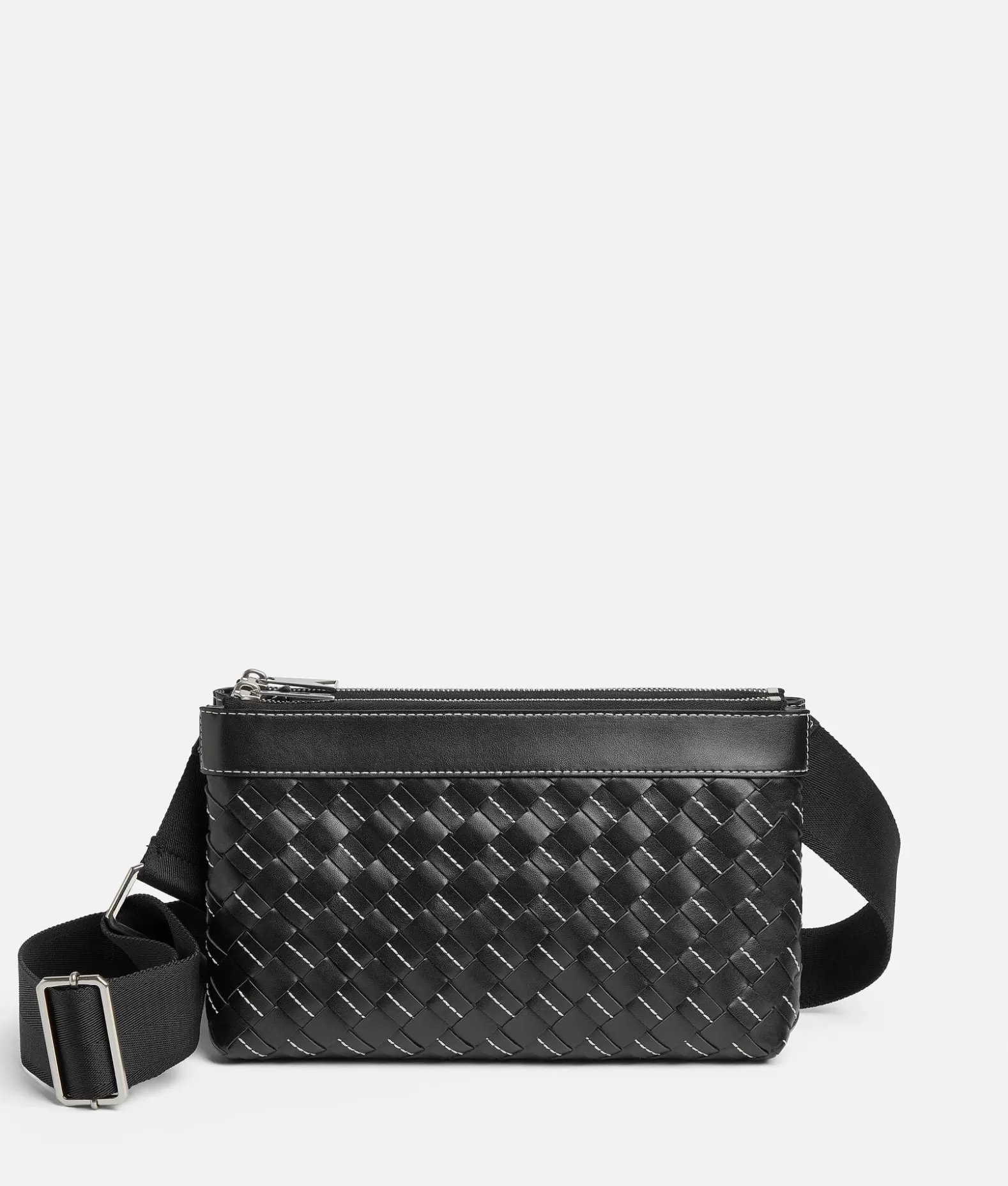 A Tracolla^Bottega Veneta Borsa Duo Intrecciato Black / Natural