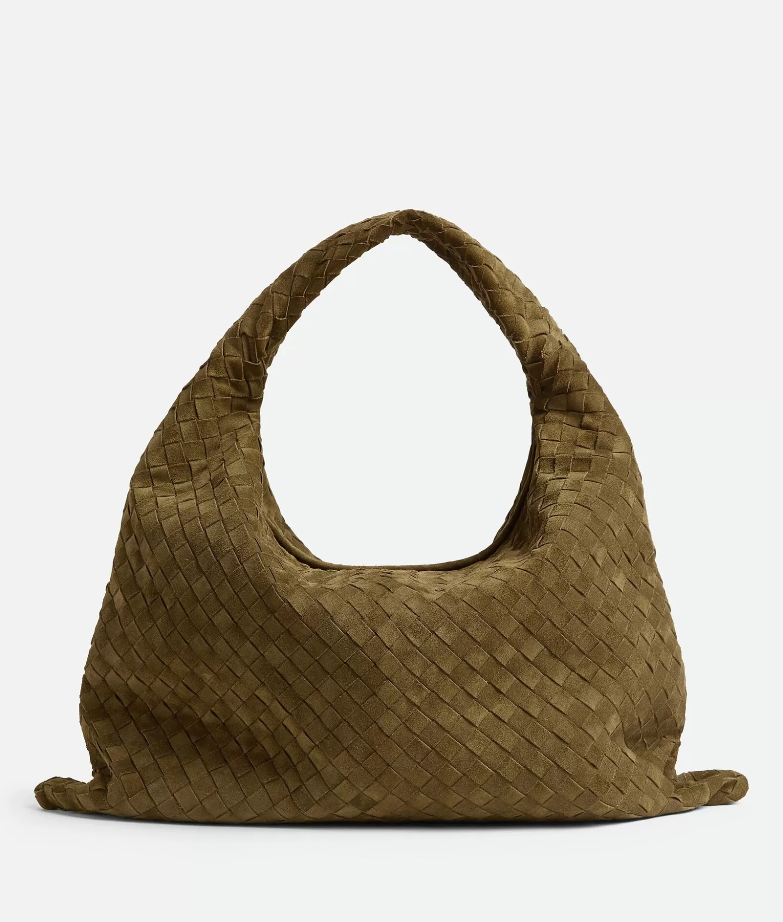 A Spalla^Bottega Veneta Borsa Hop Grande Olive oil