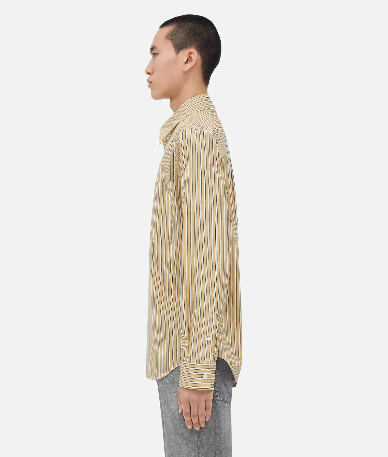 Camicie^Bottega Veneta Camicia A Righe In Popeline Yellow/white