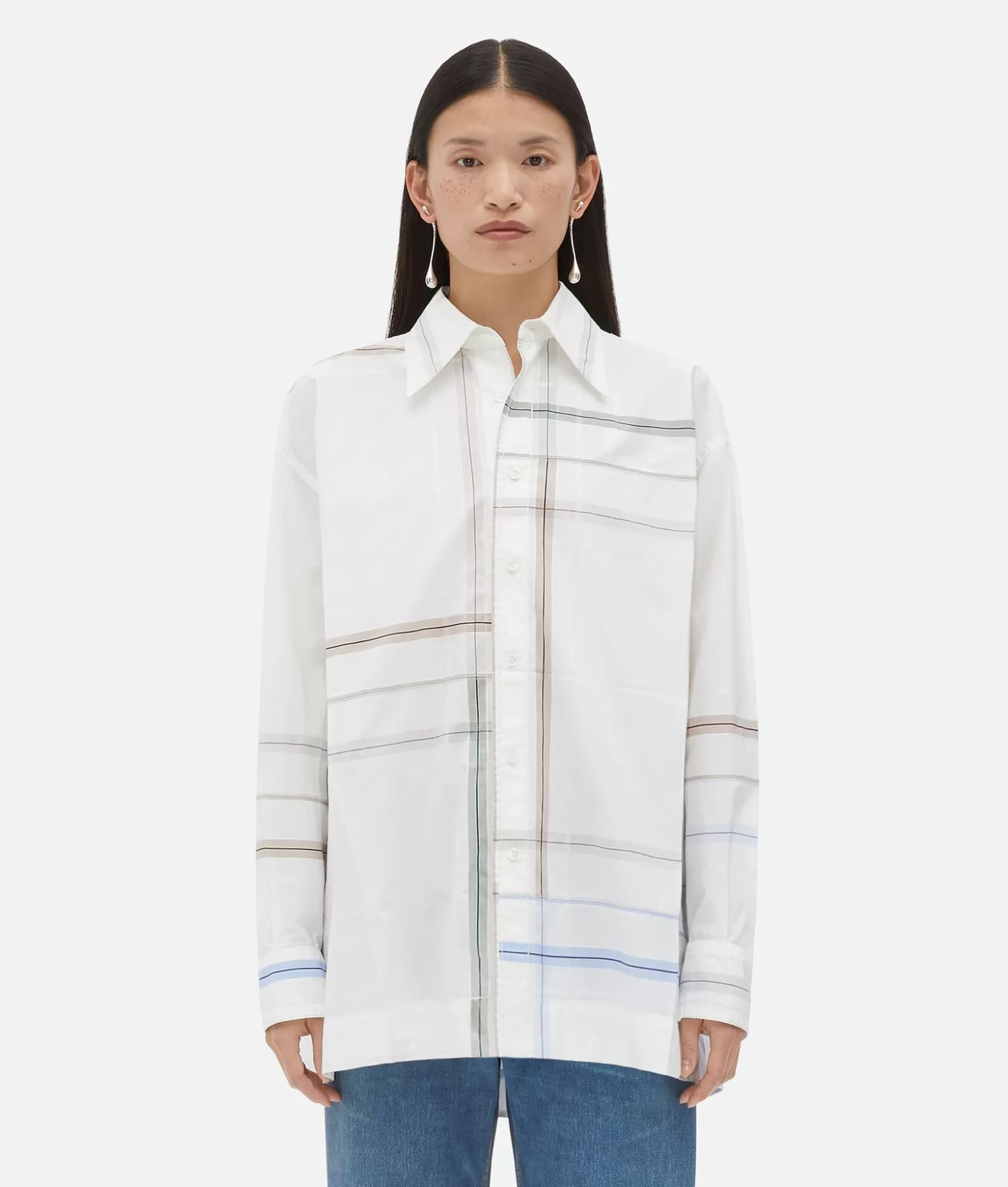 Camicie^Bottega Veneta Camicia In Cotone Fantasia Fazzoletto White/blue/green/taupe