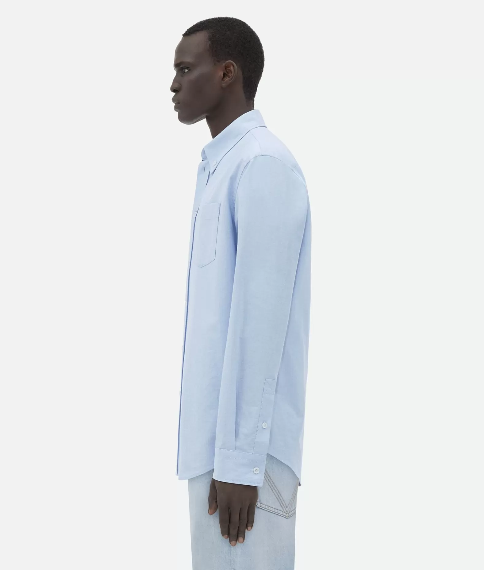 Camicie^Bottega Veneta Camicia In Cotone Oxford Dal Taglio Morbido Light blue / White