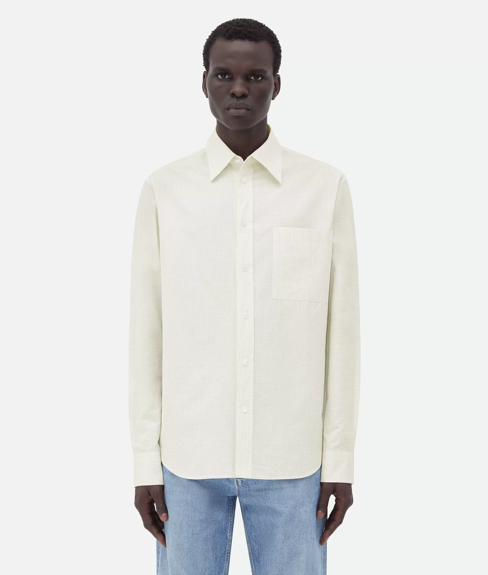 Camicie^Bottega Veneta Camicia In Lino E Cotone A Quadri Con Ricamo “BV” Brown/bay leaf