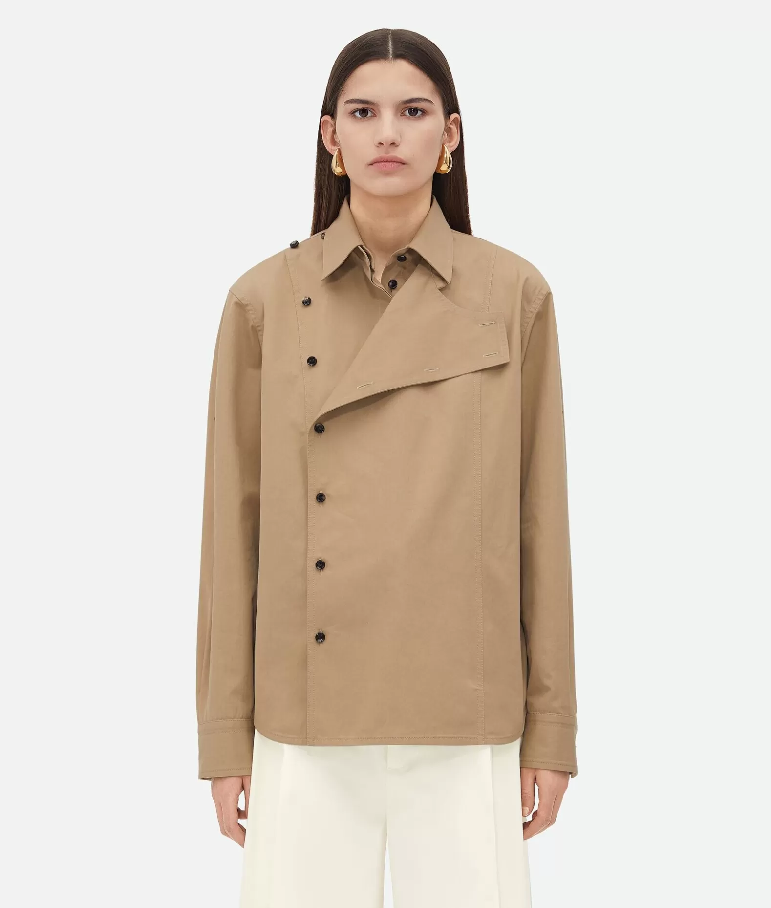 Camicie^Bottega Veneta Camicia In Twill Di Cotone Leggero Desert taupe