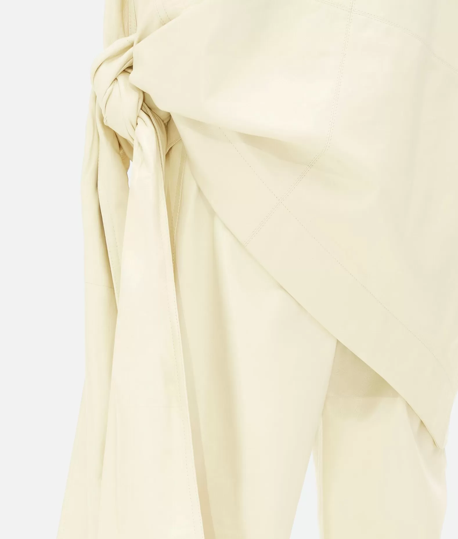 Pelle | Camicie^Bottega Veneta Camicia Lunga In Pelle Lucida Con Dettaglio Annodato Pastry