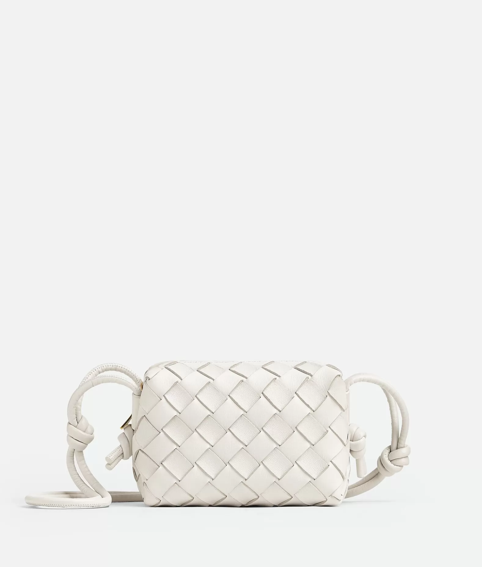 Mini^Bottega Veneta Candy Loop Camera Bag White