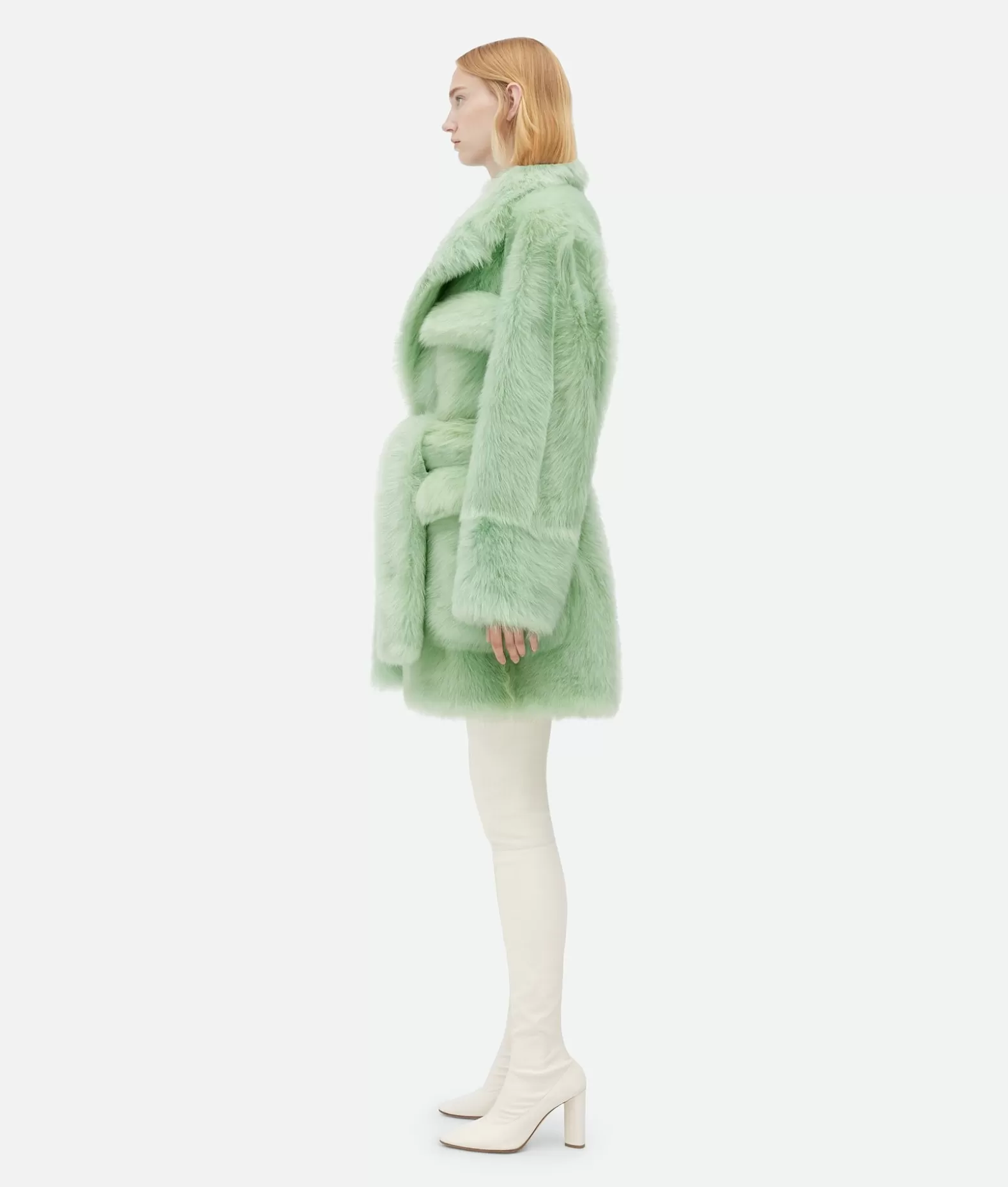 Cappotti^Bottega Veneta Cappotto In Shearling Con Cintura Sweet mint