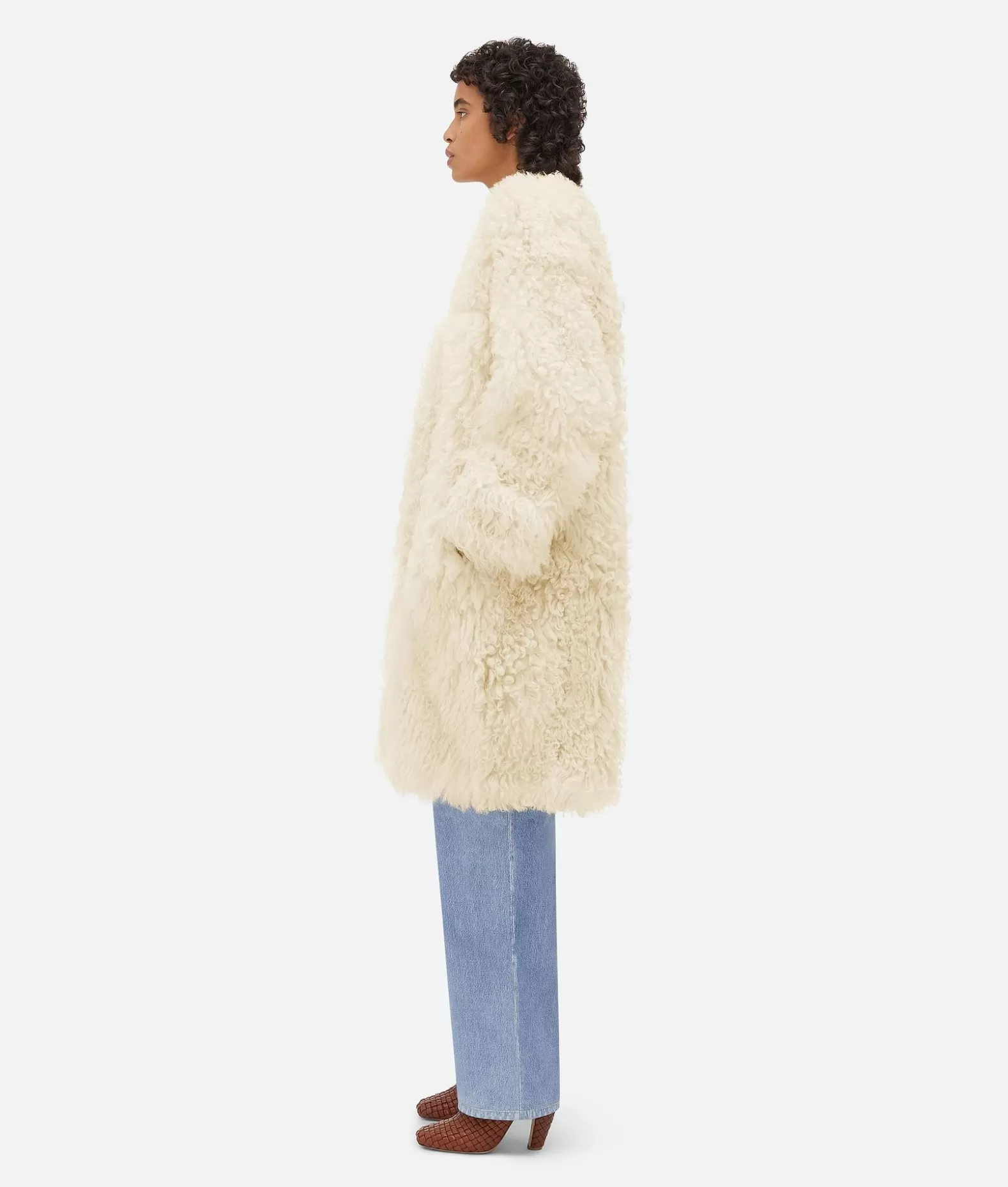 Cappotti^Bottega Veneta Cappotto In Shearling Riccio Ivory