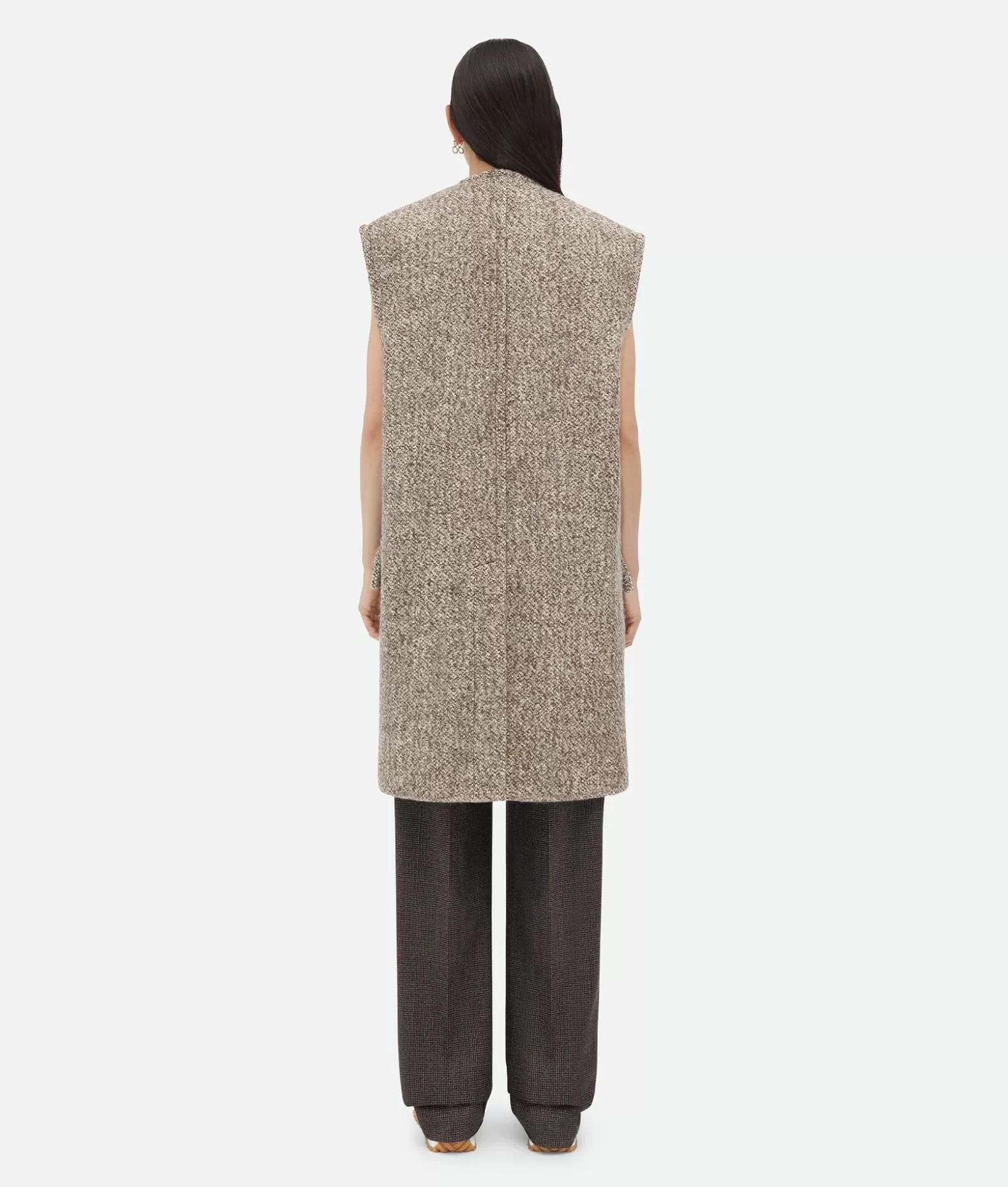 Cappotti^Bottega Veneta Cappotto Smanicato In Feltro Di Lana Multicolore Light brown/grey