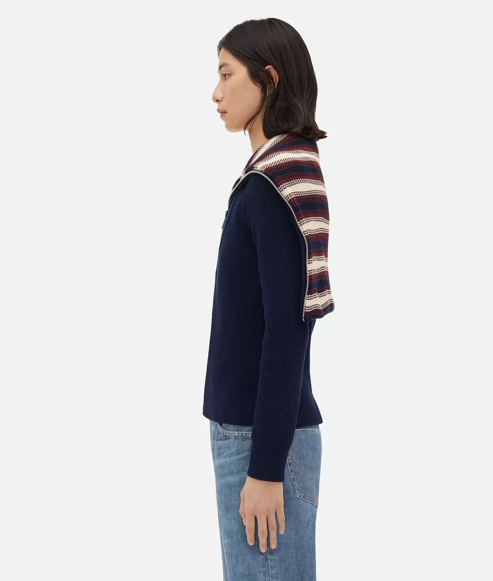 Maglieria^Bottega Veneta Cardigan A Righe In Cotone Navy/rust/chalk