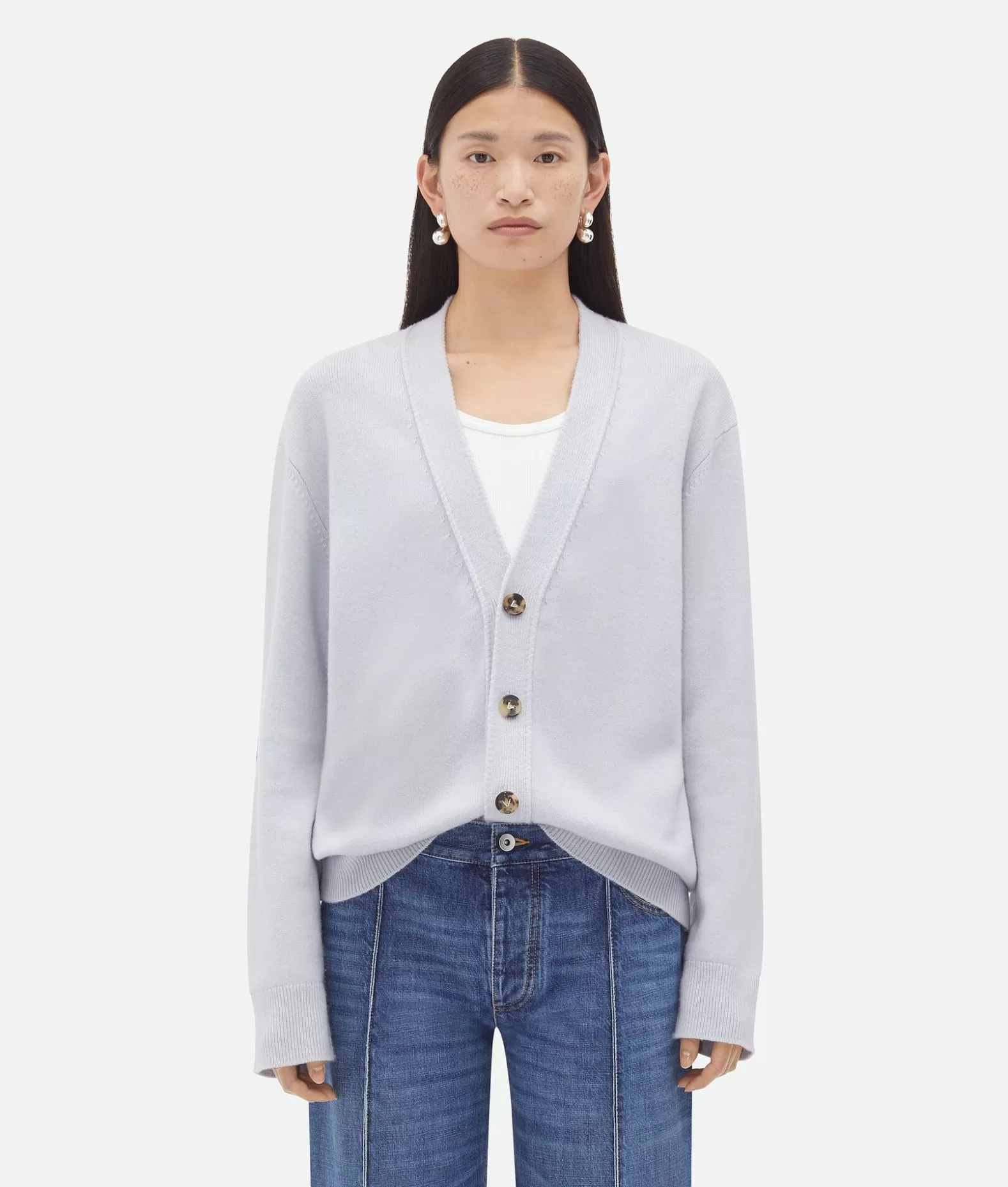 Maglieria^Bottega Veneta Cardigan In Cashmere Morning mist