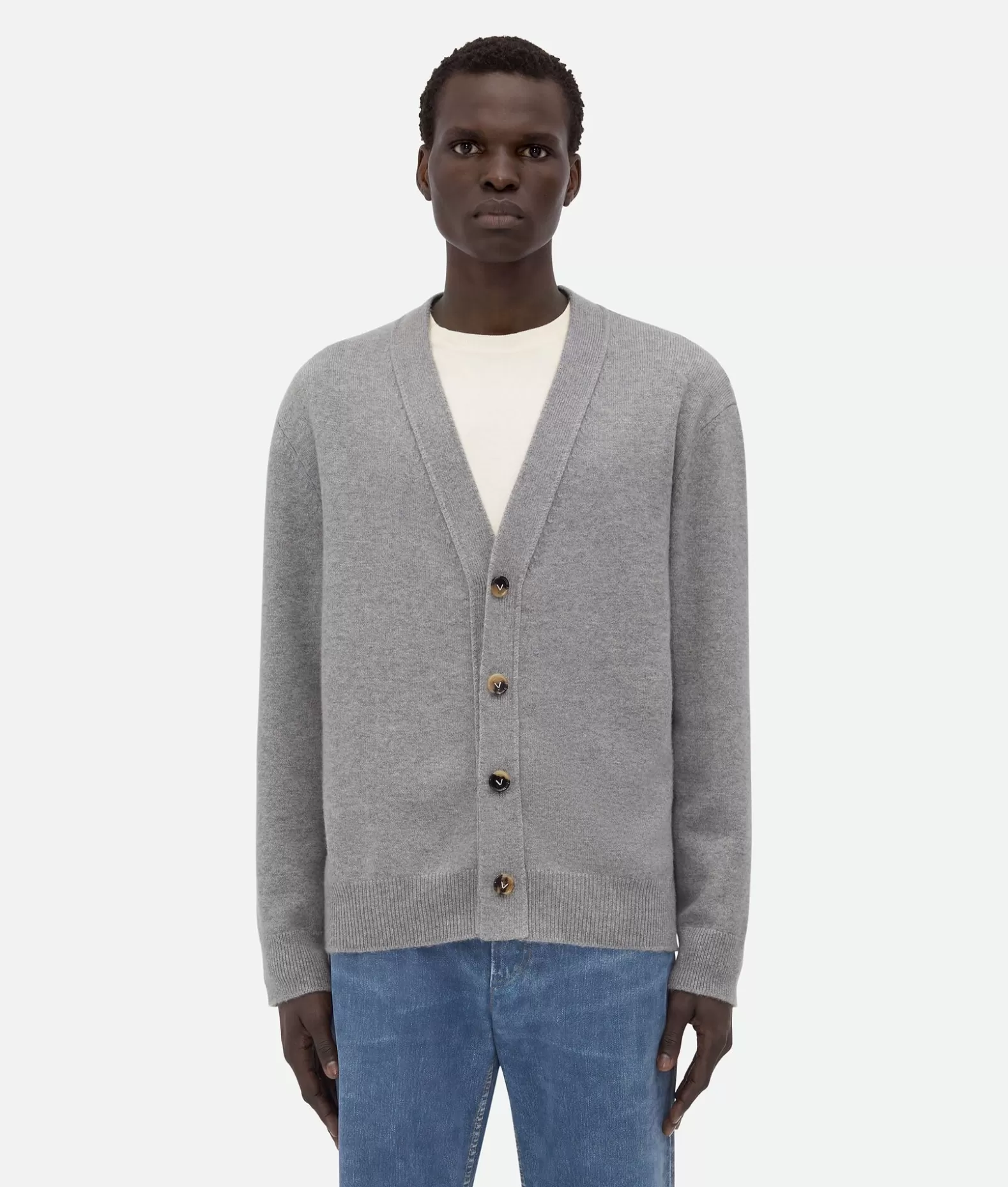 Maglieria^Bottega Veneta Cardigan In Cashmere Light grey melange