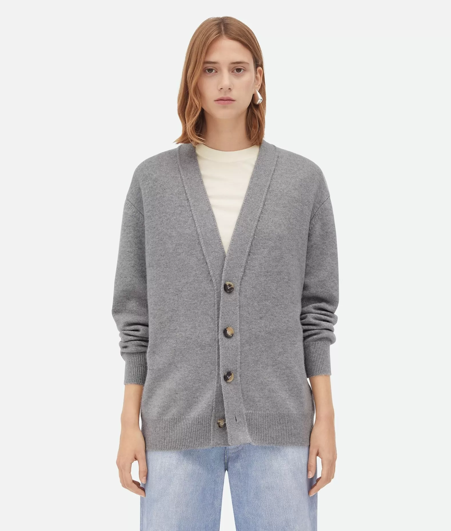 Maglieria^Bottega Veneta Cardigan In Cashmere Light grey melange