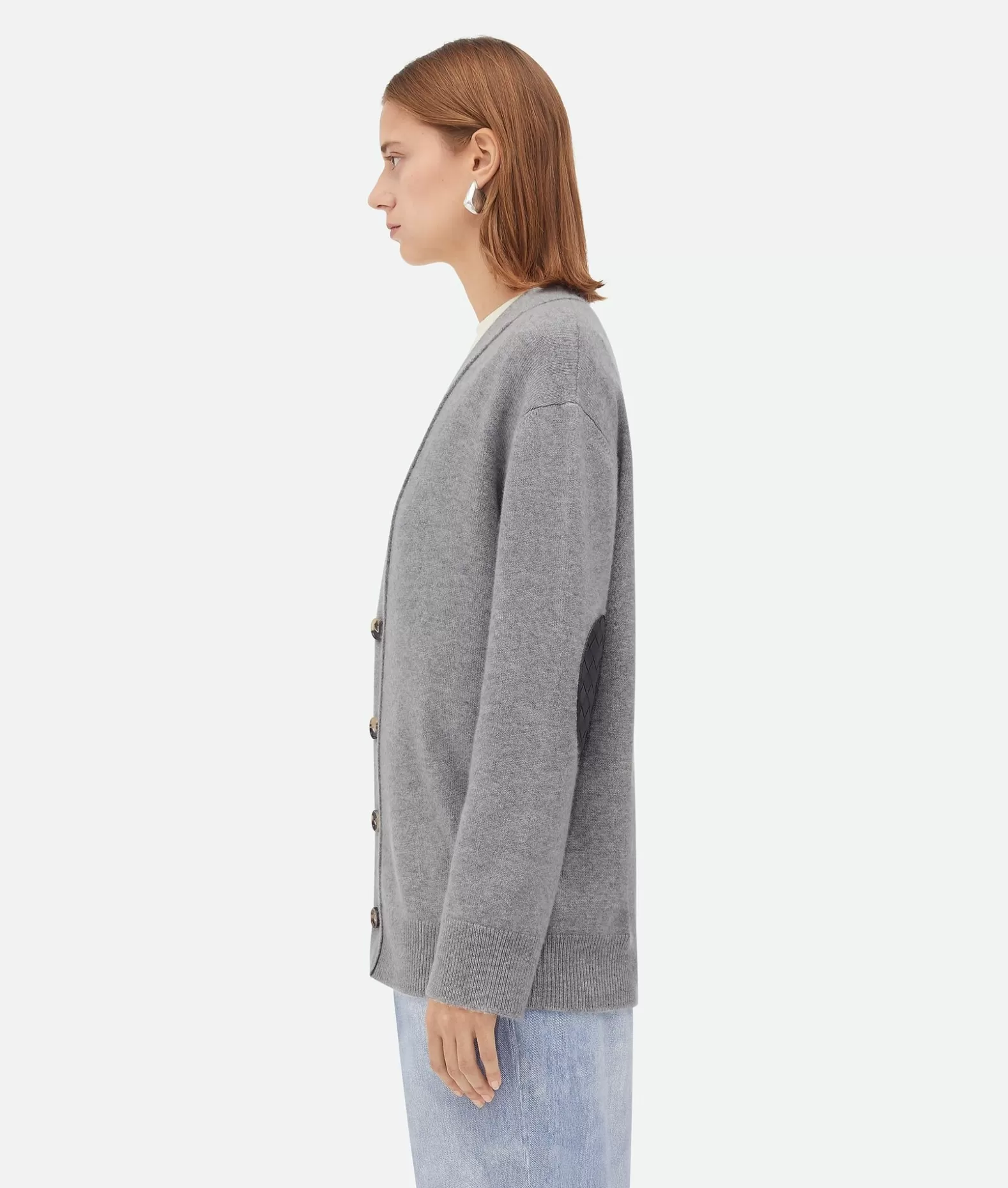 Maglieria^Bottega Veneta Cardigan In Cashmere Light grey melange