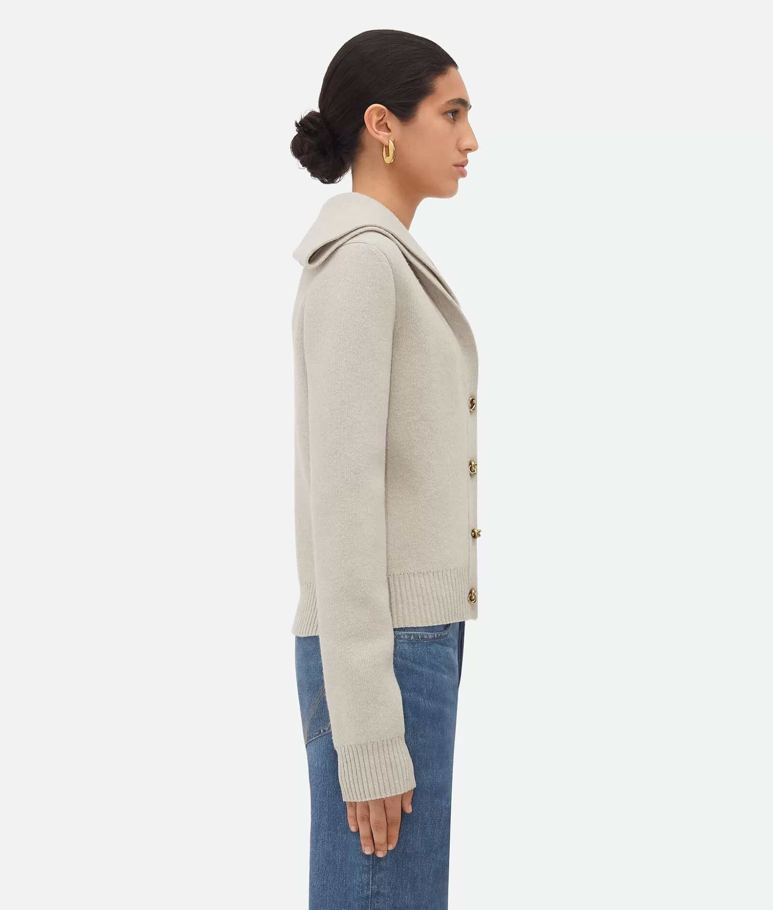 Maglieria^Bottega Veneta Cardigan In Lana Compatta Moon