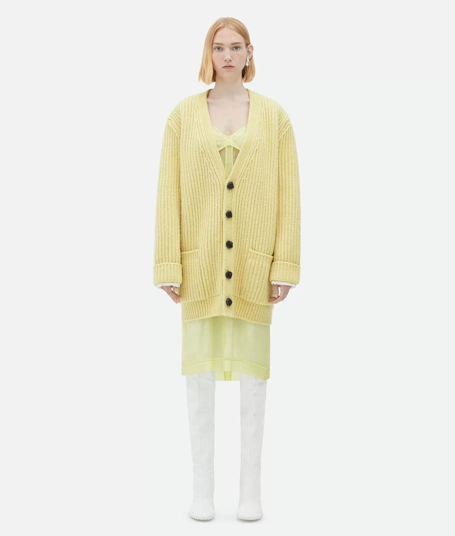 Maglieria^Bottega Veneta Cardigan In Lana Pesante Sherbert