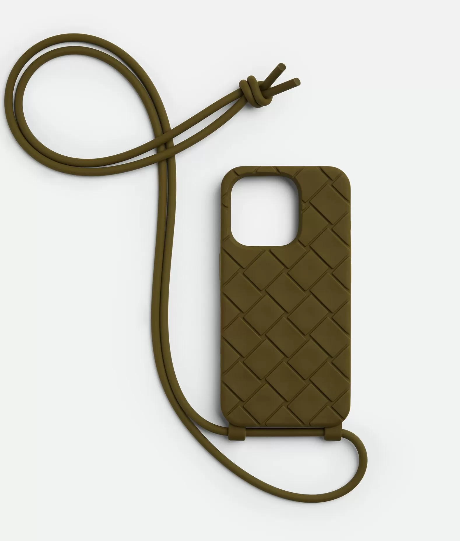 Tech^Bottega Veneta Custodia Per Iphone 15 Pro Con Tracolla Olive oil