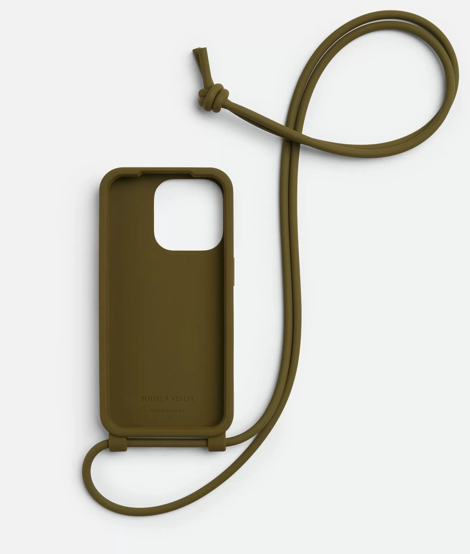 Tech^Bottega Veneta Custodia Per Iphone 15 Pro Con Tracolla Olive oil