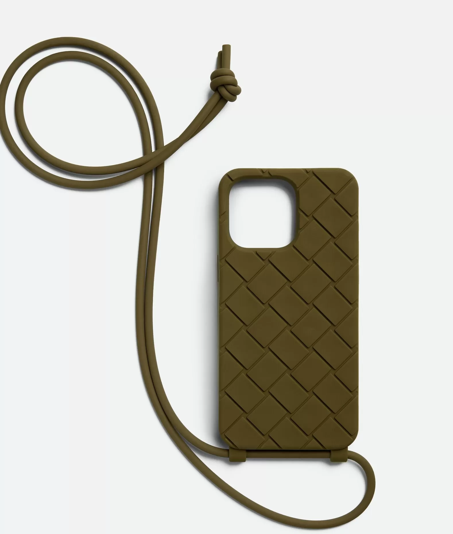 Tech^Bottega Veneta Custodia Per Iphone 15 Pro Max Con Tracolla Olive oil