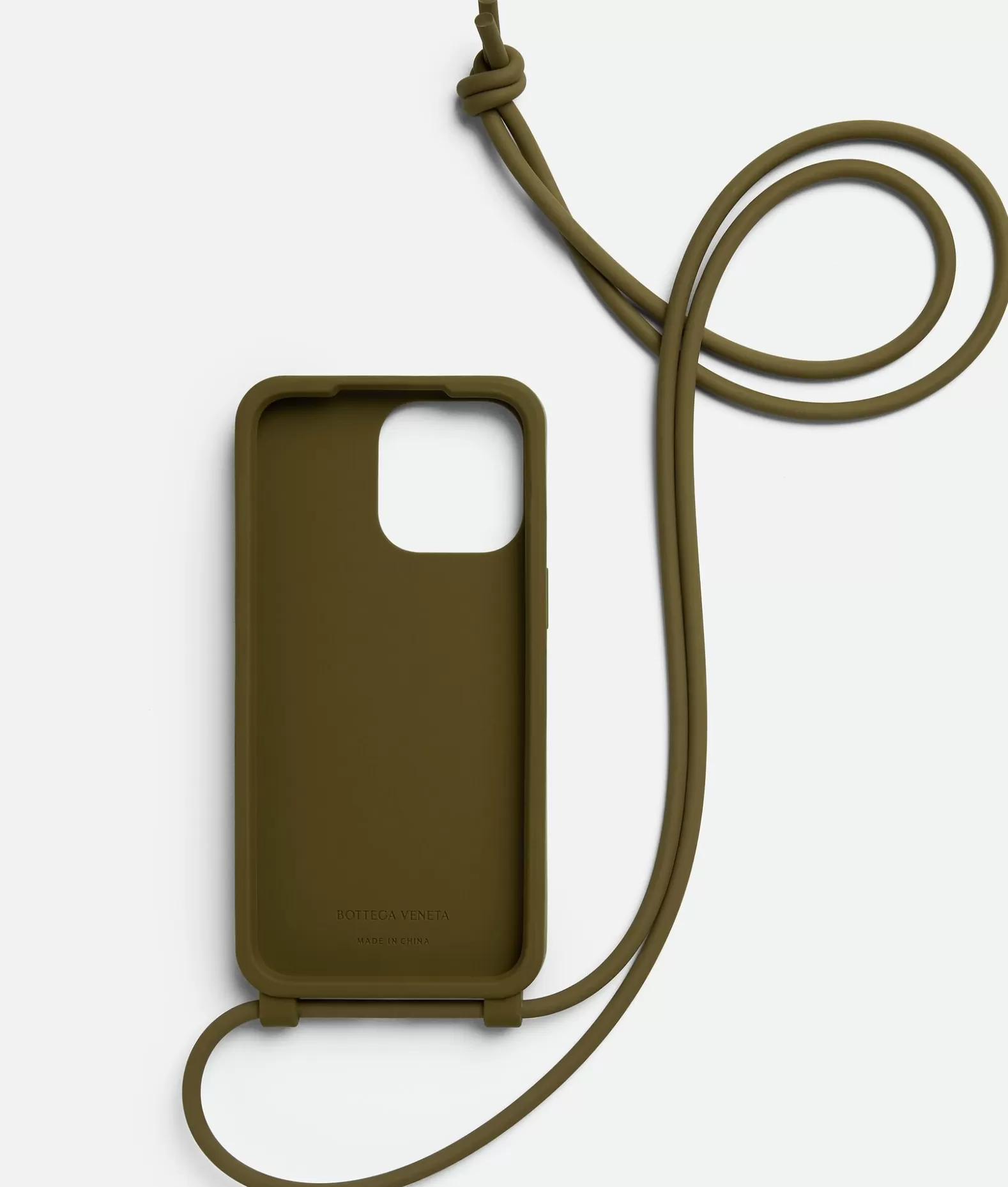 Tech^Bottega Veneta Custodia Per Iphone 15 Pro Max Con Tracolla Olive oil