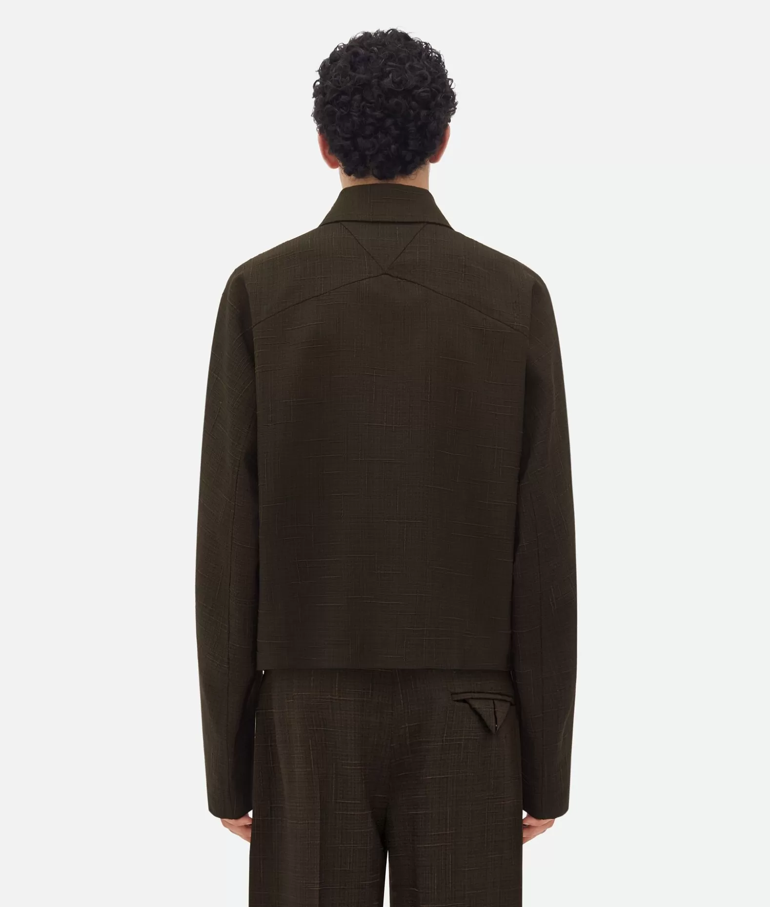 Giacche^Bottega Veneta Giacca A Kimono In Seta E Viscosa Con Motivo Incrociato Fondant / Black melange