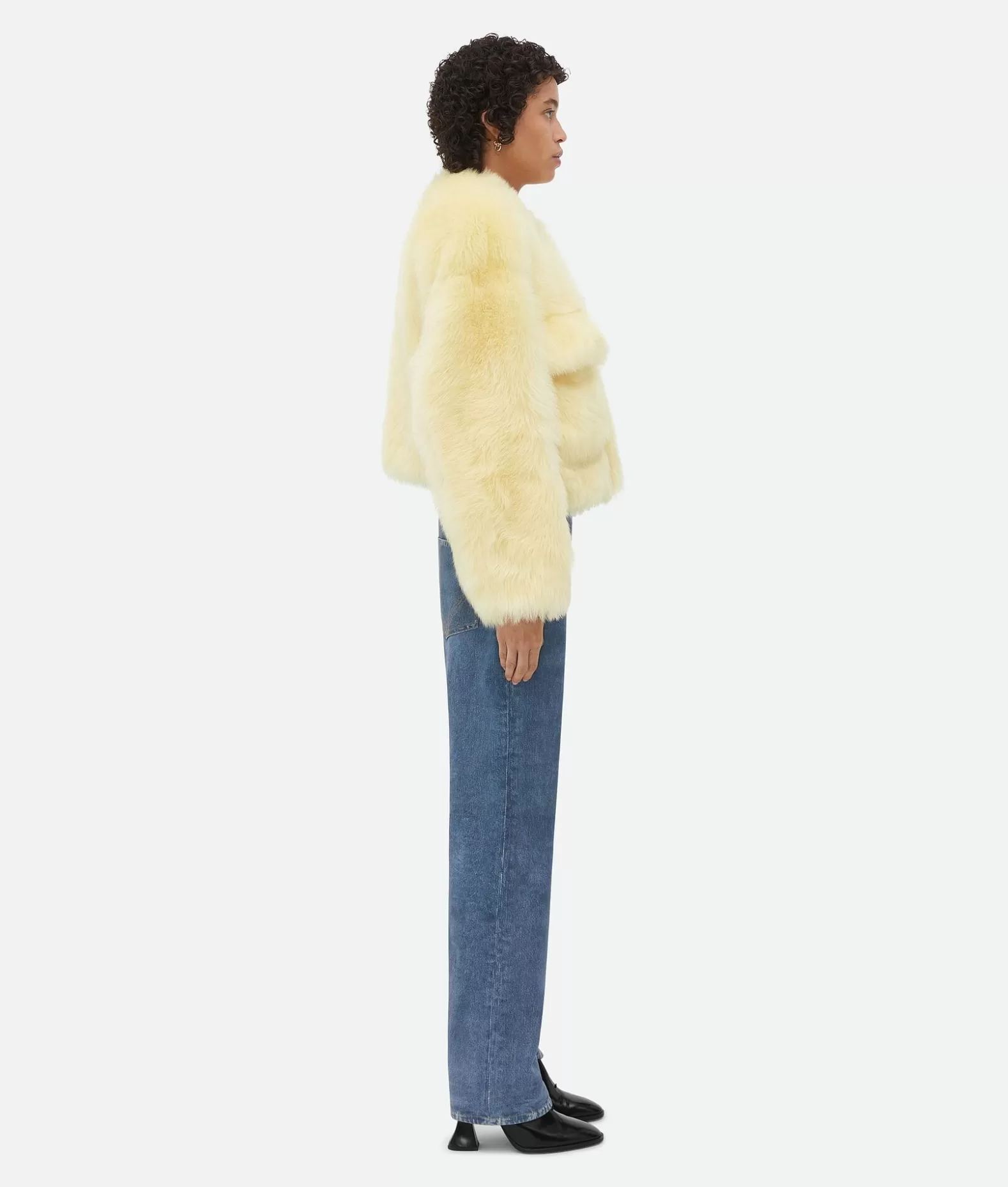 Cappotti^Bottega Veneta Giubbotto Cropped Toscana In Shearling Pale yellow