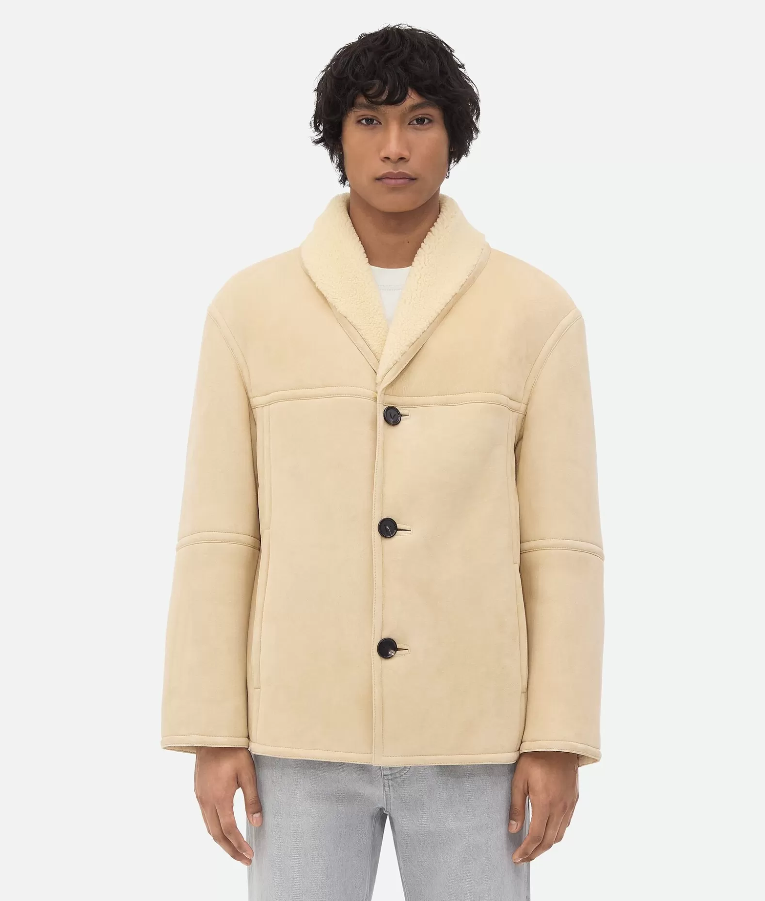 Giacche^Bottega Veneta Giubbotto In Shearling Di Lana Merino Beige