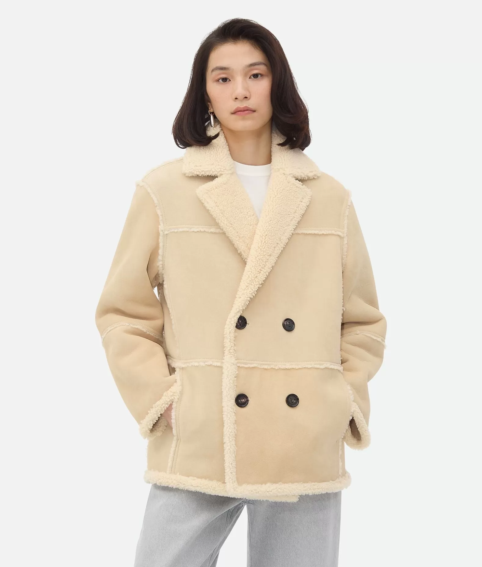 Giacche^Bottega Veneta Giubbotto In Shearling Di Lana Merino Beige