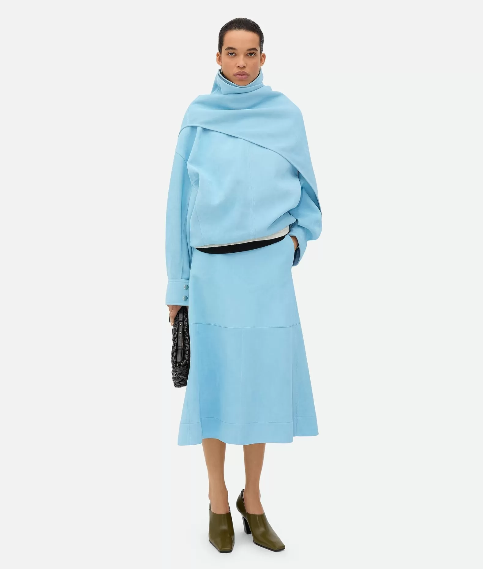 Gonne | Pelle^Bottega Veneta Gonna In Suede Pale blue