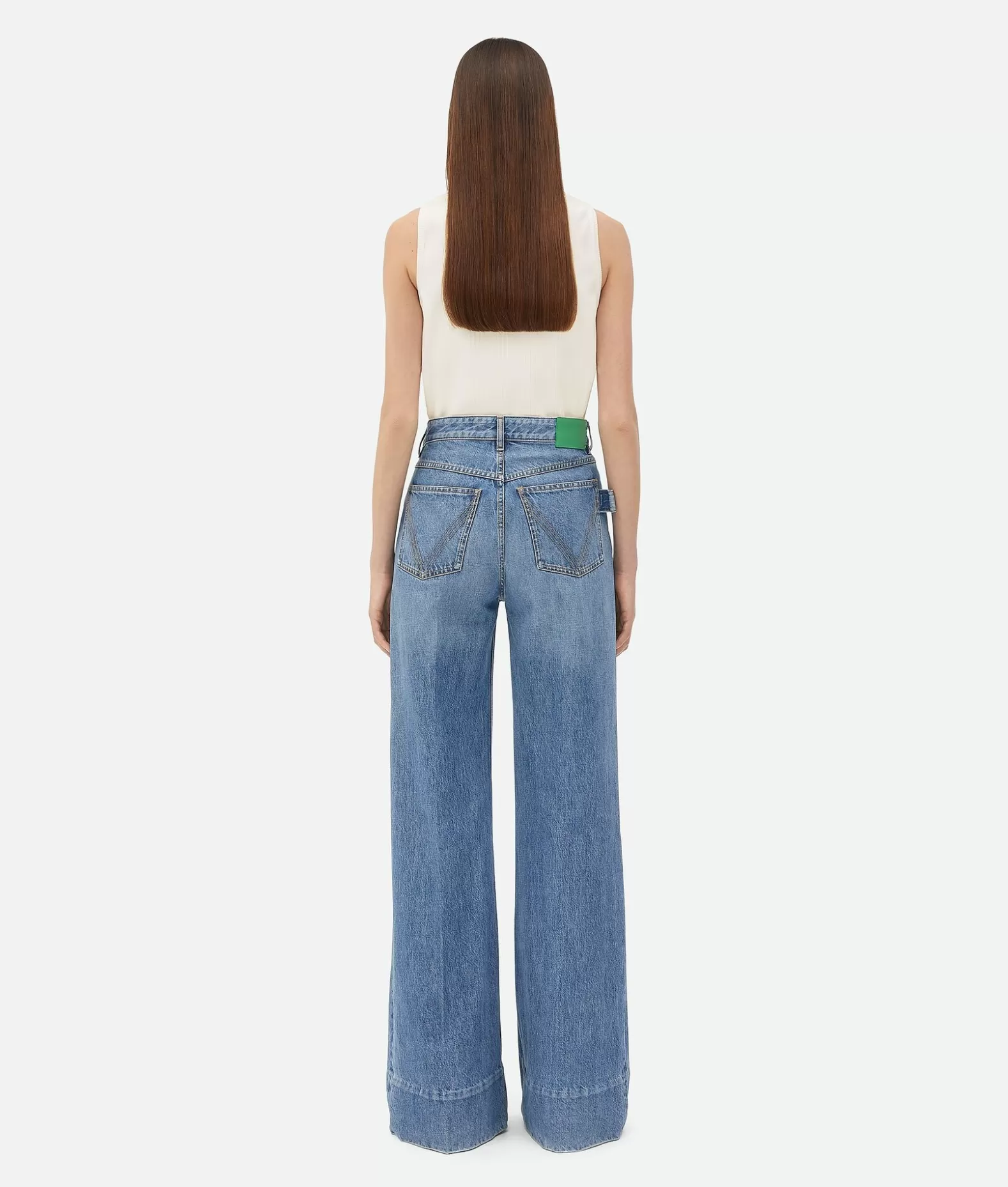 Denim^Bottega Veneta Jeans A Gamba Ampia In Denim Vintage Indigo Mid blue