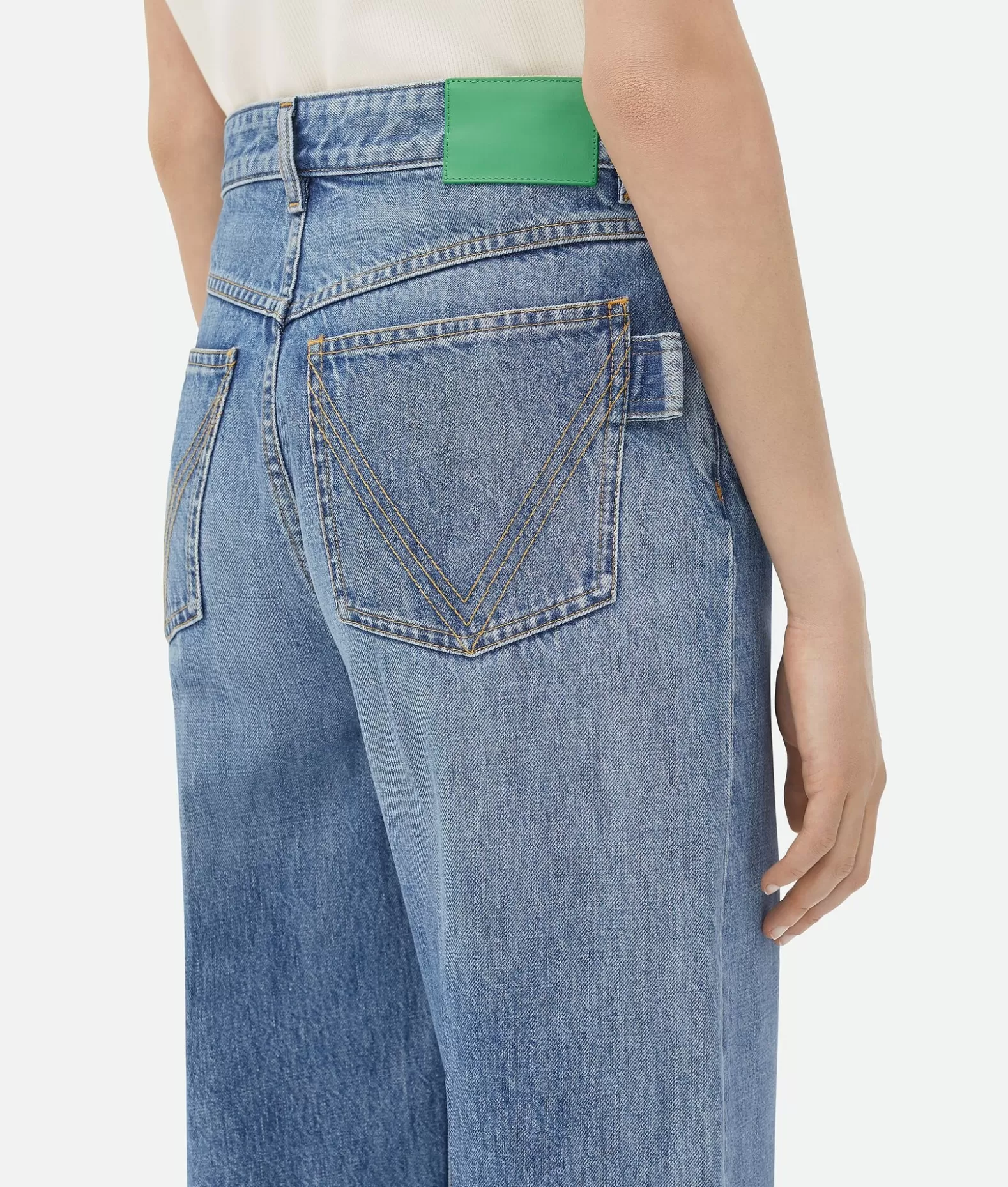 Denim^Bottega Veneta Jeans A Gamba Ampia In Denim Vintage Indigo Mid blue