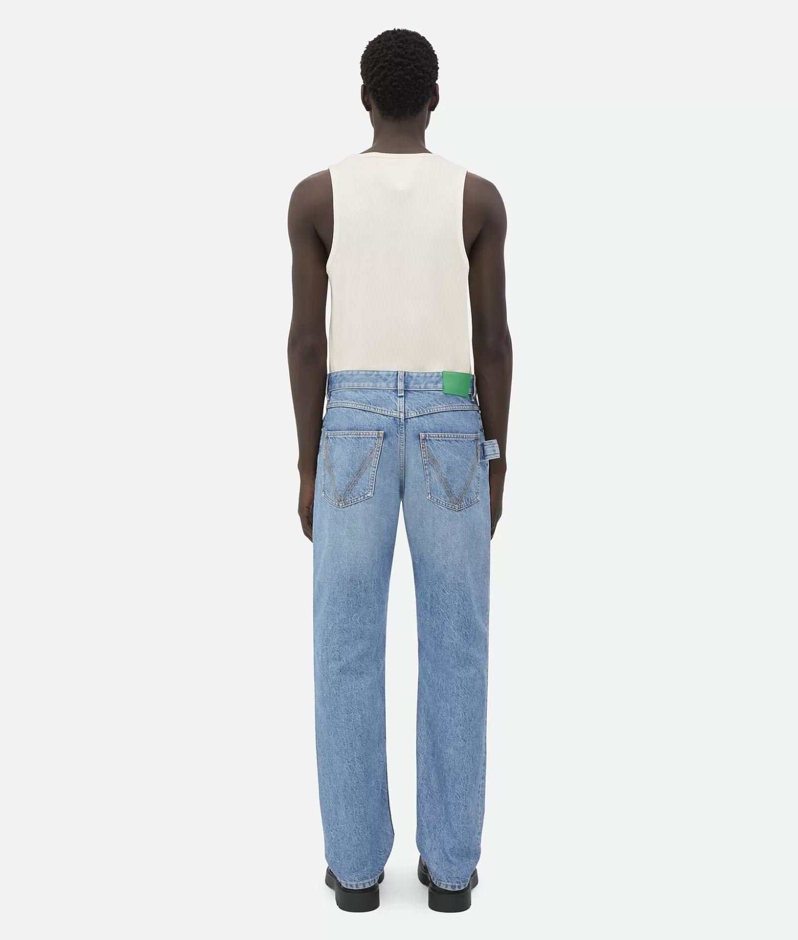 Denim^Bottega Veneta Jeans A Gamba Dritta In Denim Vintage Indigo Mid blue