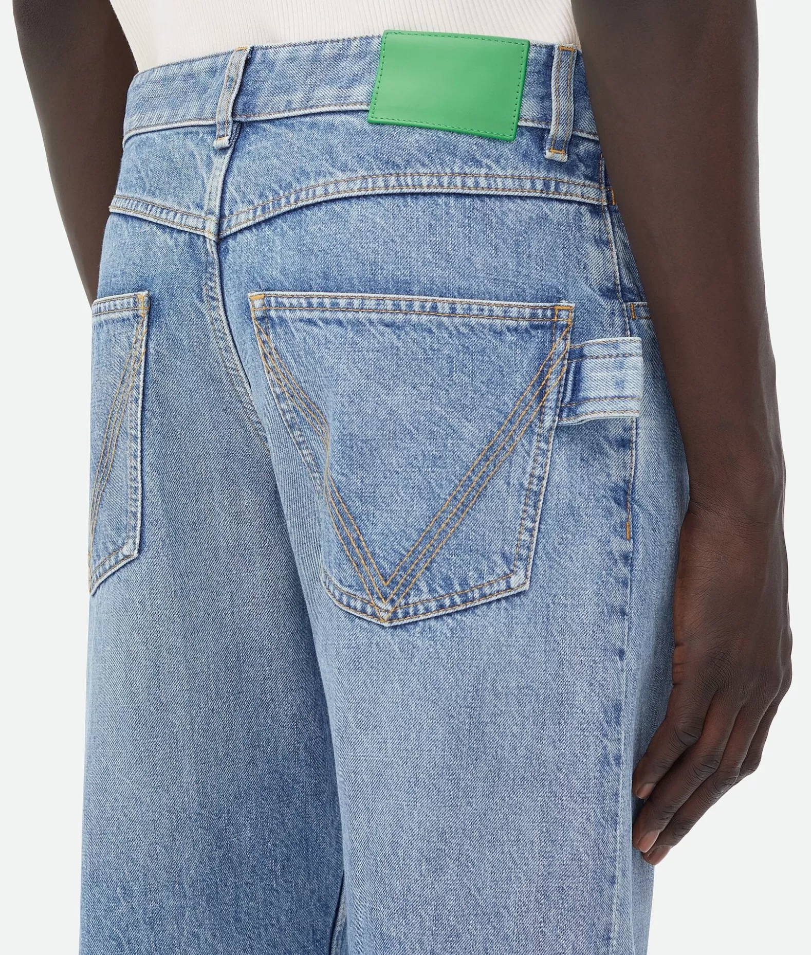 Denim^Bottega Veneta Jeans A Gamba Dritta In Denim Vintage Indigo Mid blue