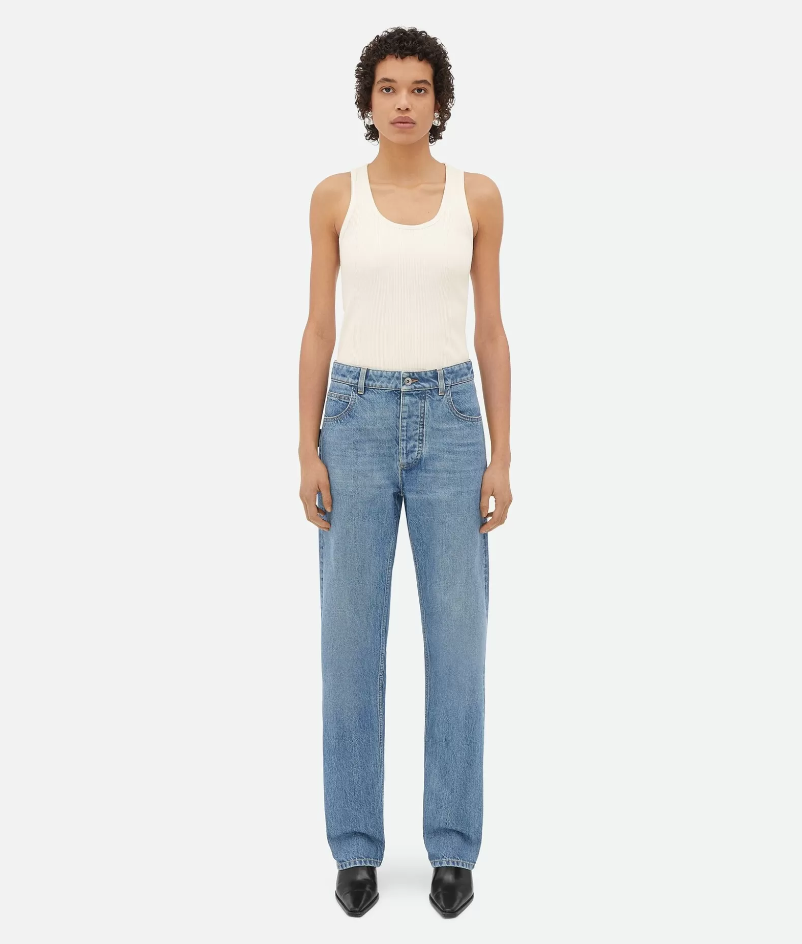 Denim^Bottega Veneta Jeans Boyfriend In Denim Vintage Indigo Mid blue
