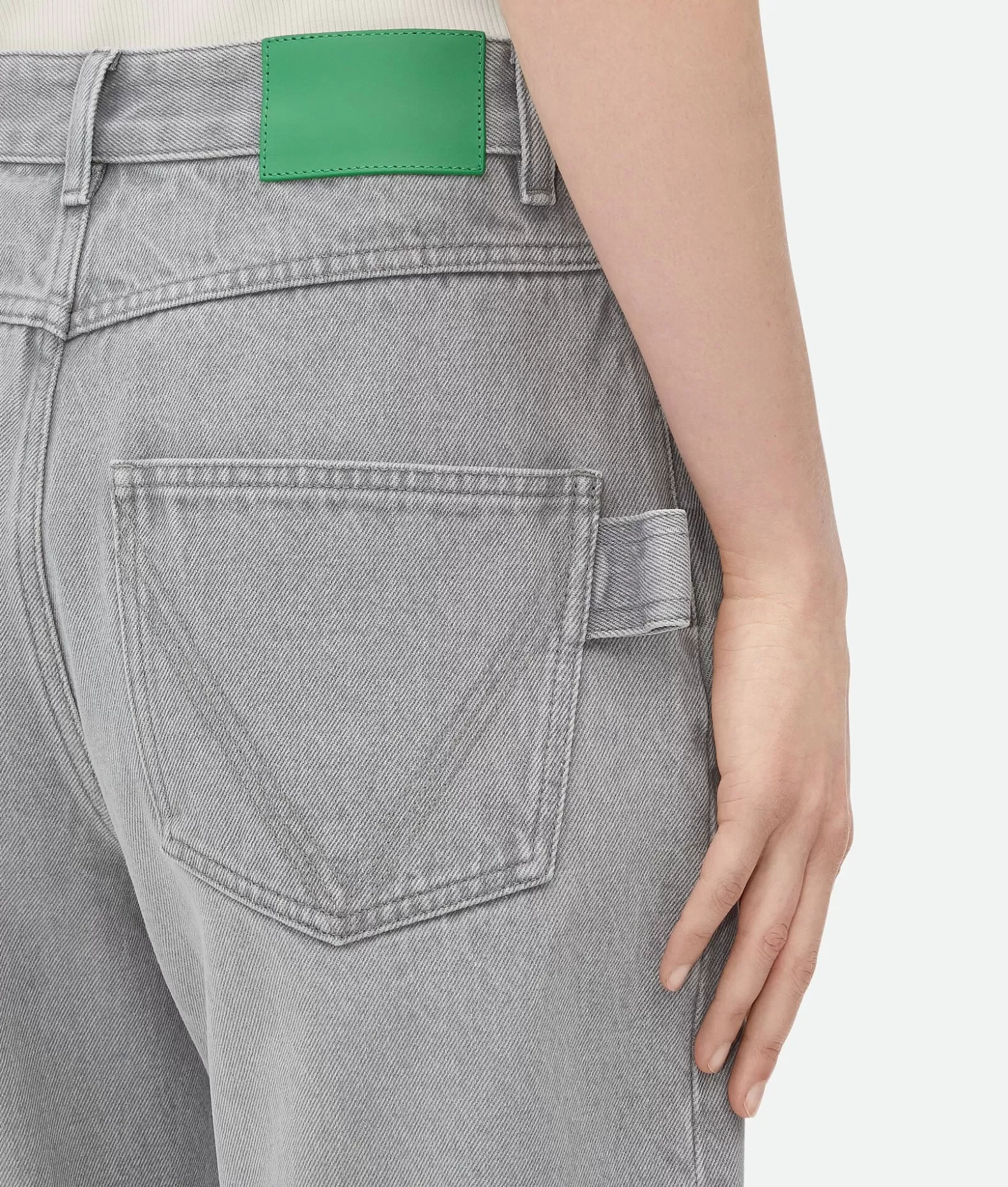 Denim^Bottega Veneta Jeans Dal Taglio Arrotondato In Denim Lavaggio Light grey