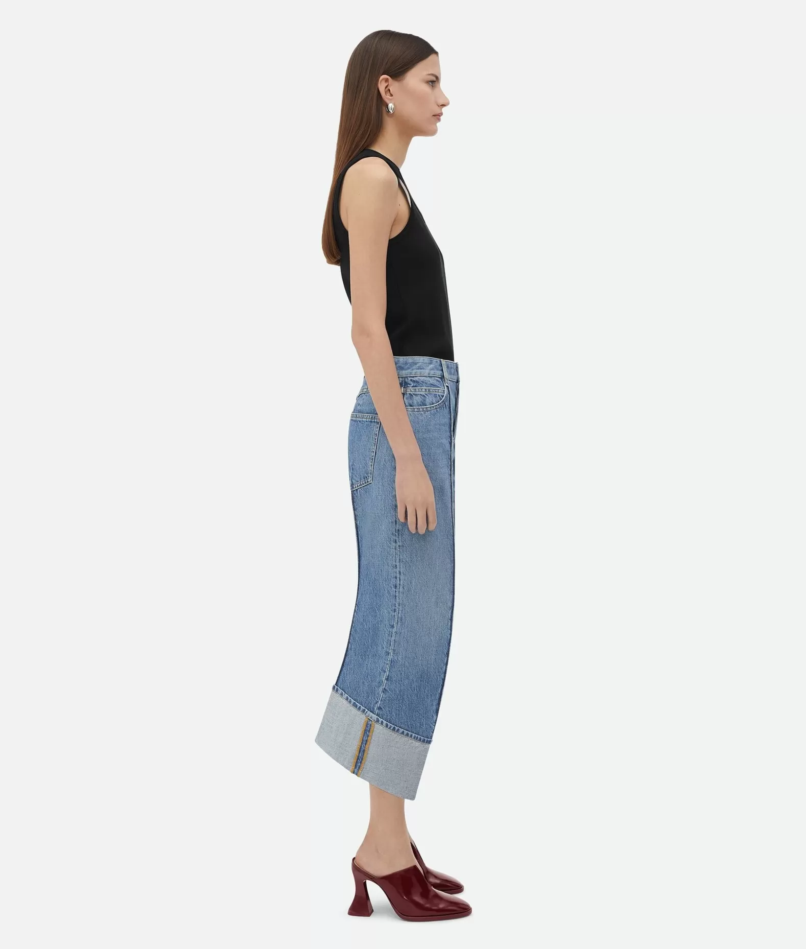 Denim^Bottega Veneta Jeans Dal Taglio Curvo In Denim Vintage Indigo Mid blue