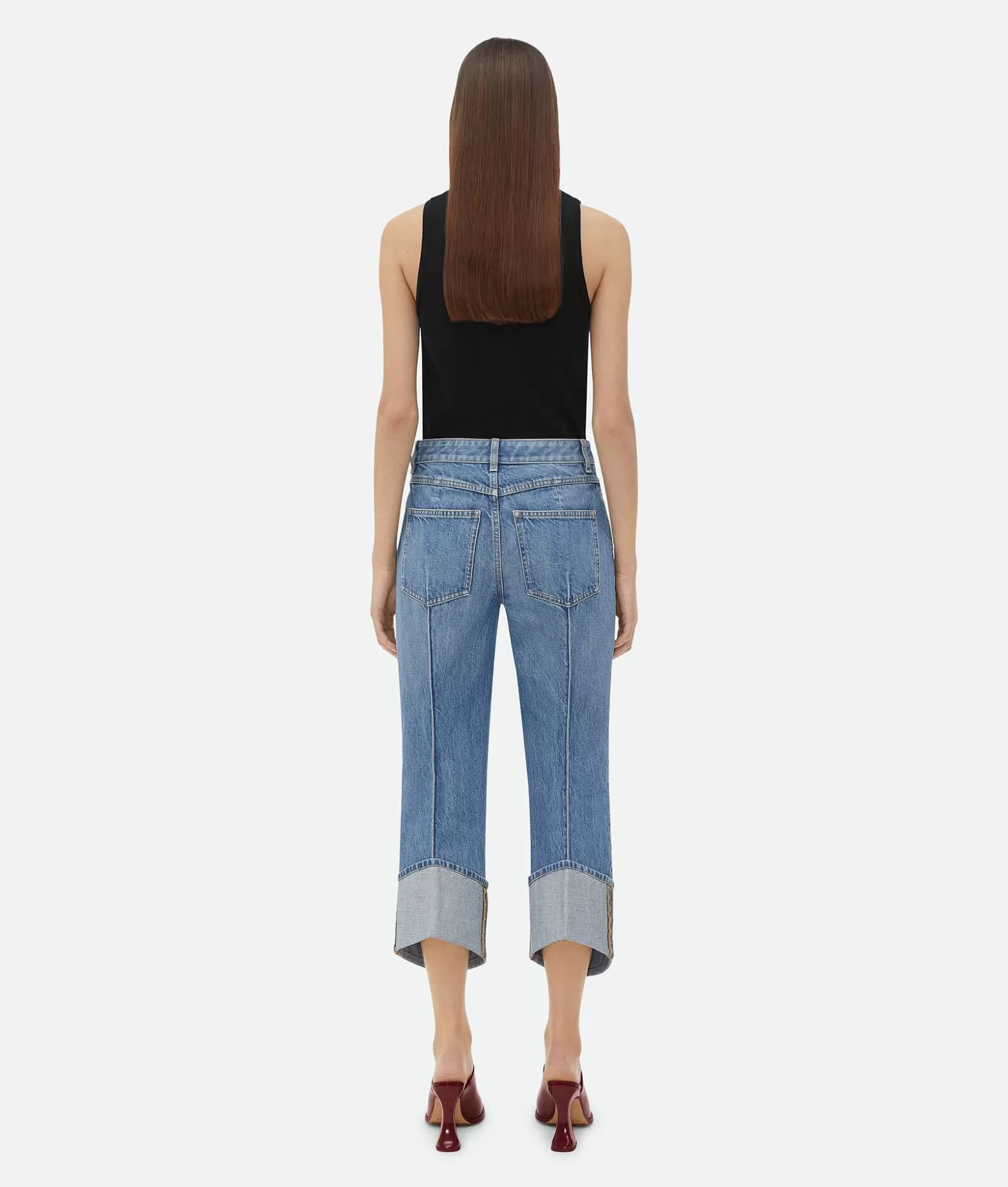 Denim^Bottega Veneta Jeans Dal Taglio Curvo In Denim Vintage Indigo Mid blue