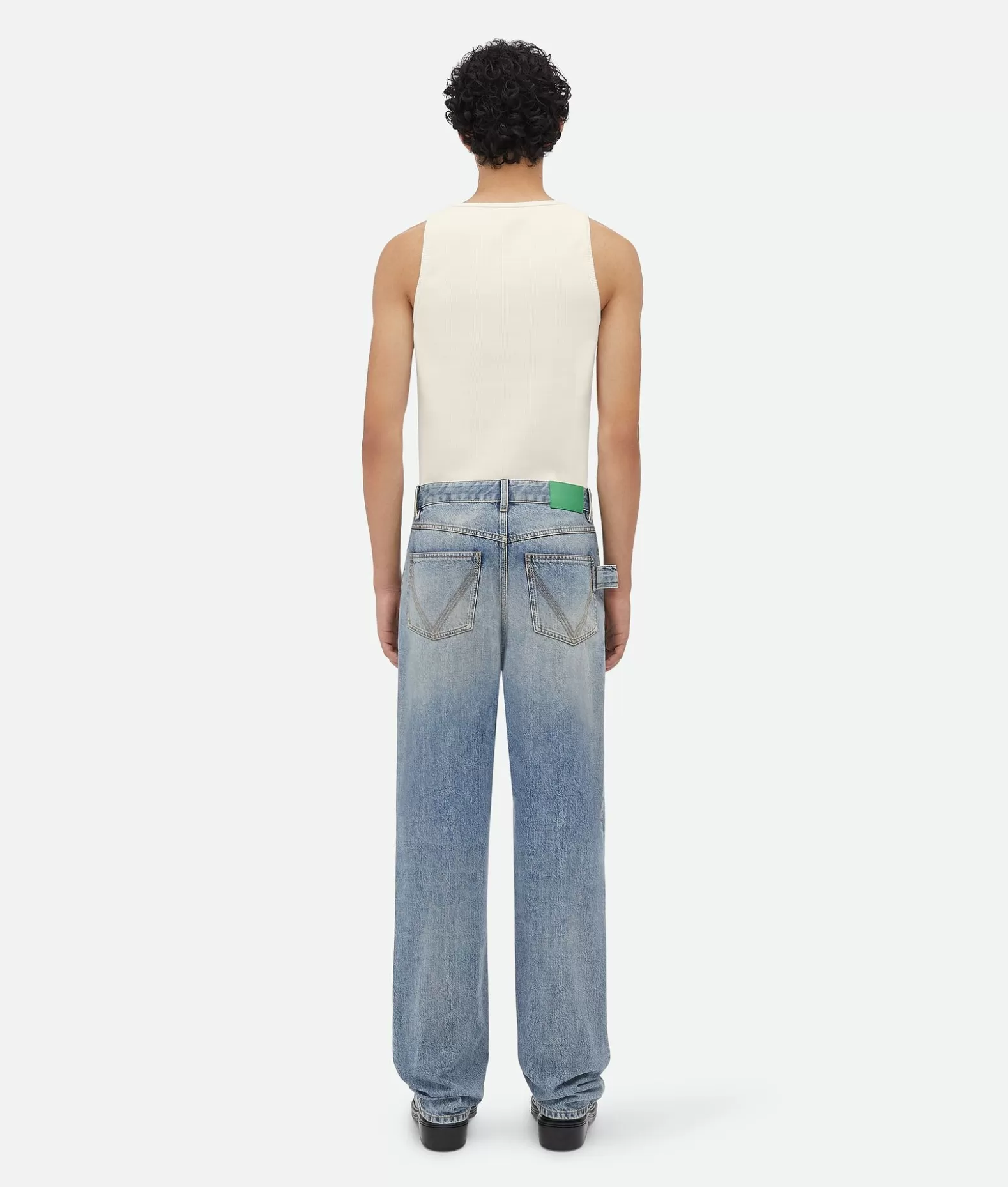 Denim^Bottega Veneta Jeans In Denim A Gamba Ampia Dal Lavaggio Medio Indigo Vintage Mid blue