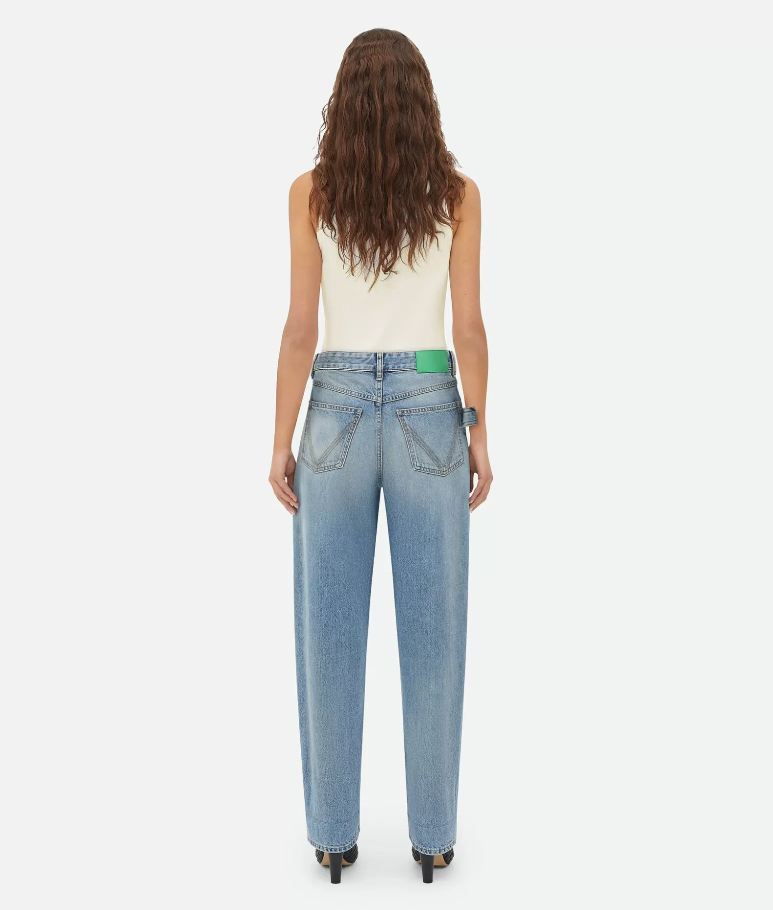 Denim^Bottega Veneta Jeans In Denim Con Risvolti Dal Lavaggio Medio Indigo Vintage Mid blue