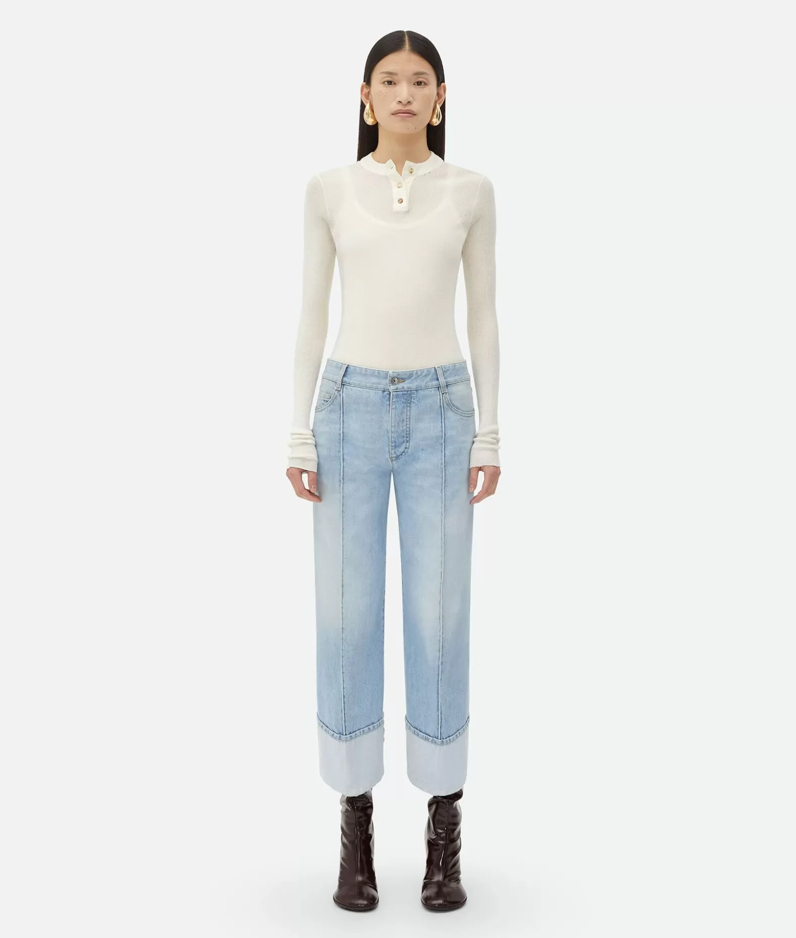 Denim^Bottega Veneta Jeans In Denim Dalla Linea Curva Light bleach