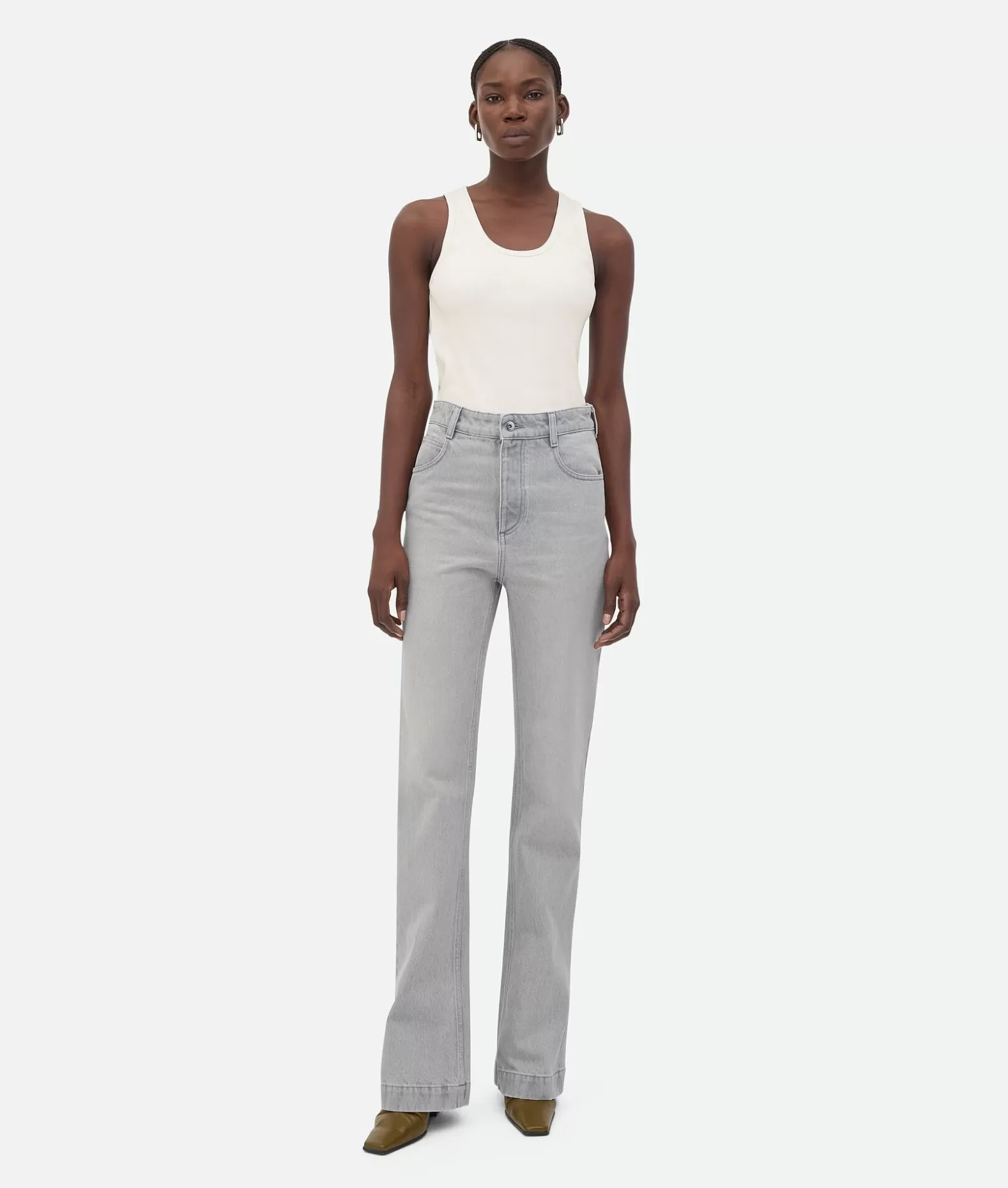 Denim^Bottega Veneta Jeans Svasati In Denim Lavaggio Light grey