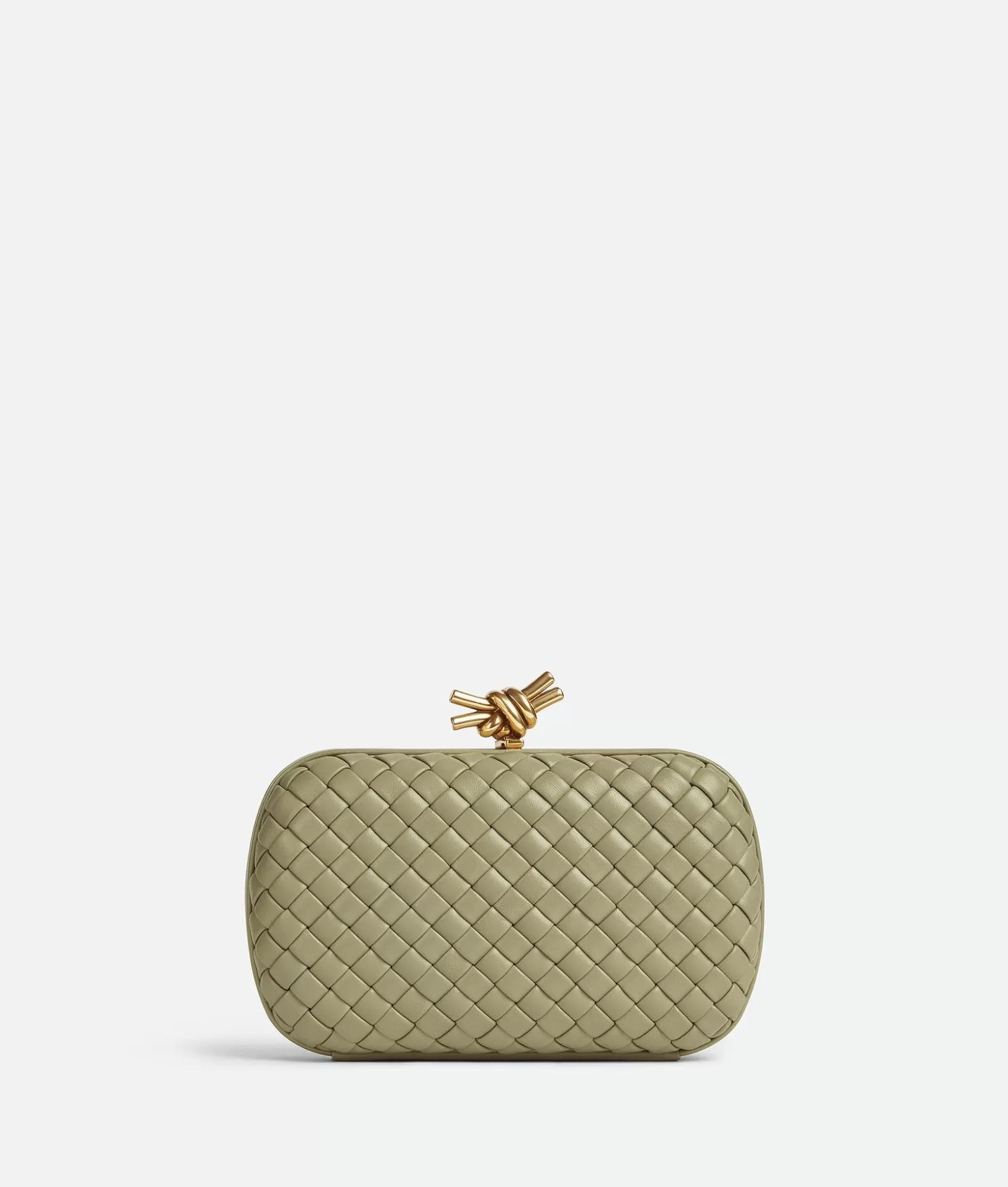 Pochette^Bottega Veneta Knot Travertine